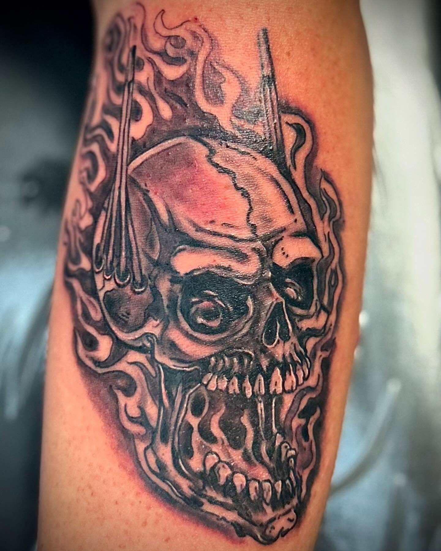 Tattoo by @artby_kendal — dark_realism, black_and_grey