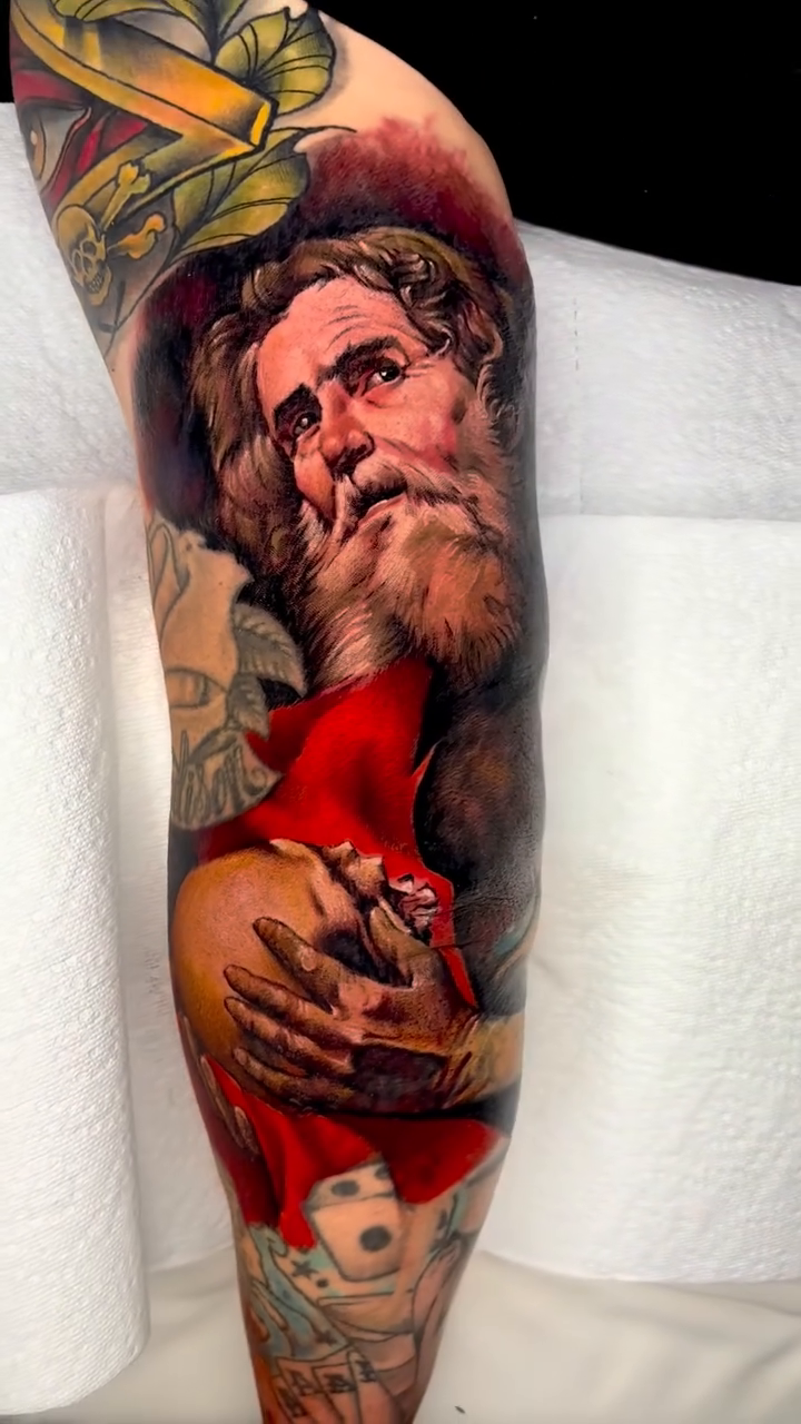 Tattoo by @clumsysurgeon — realism, black_and_grey