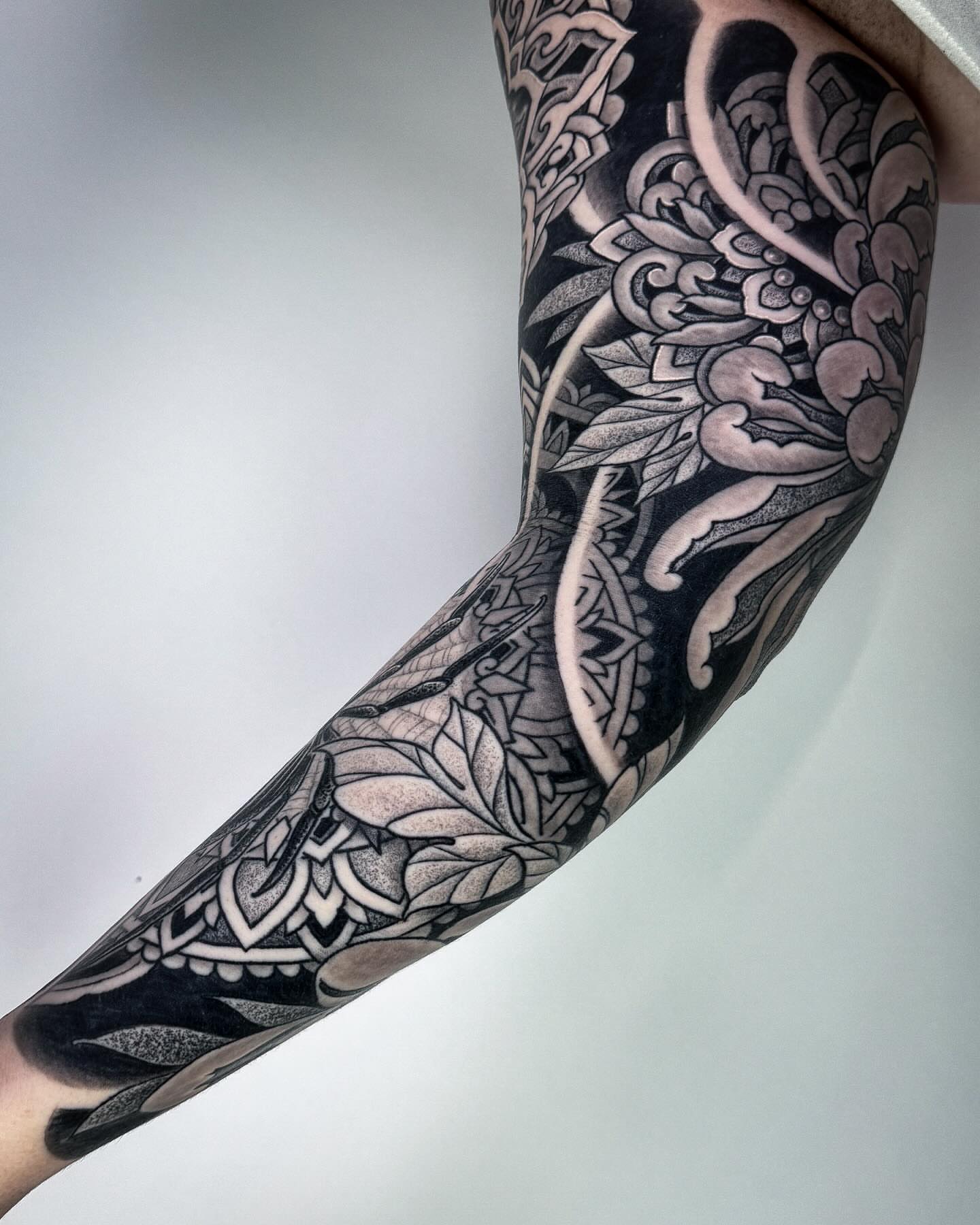 Tattoo by @ariesrhysing — black_and_grey, ornamental
