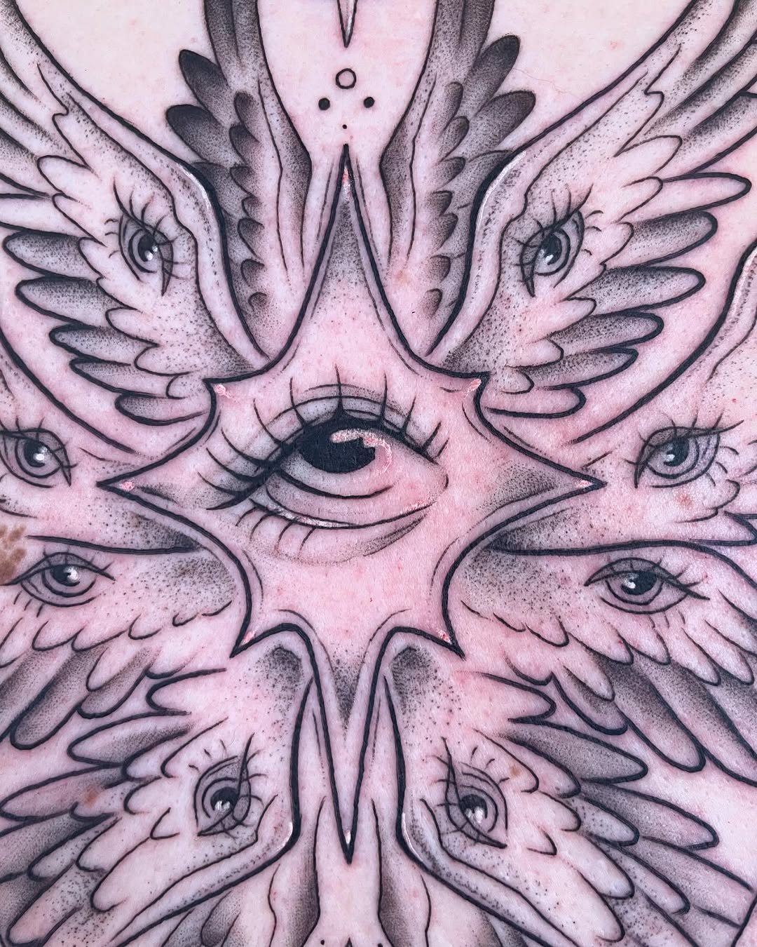Tattoo by @stewstattoos — black_and_grey, dotwork