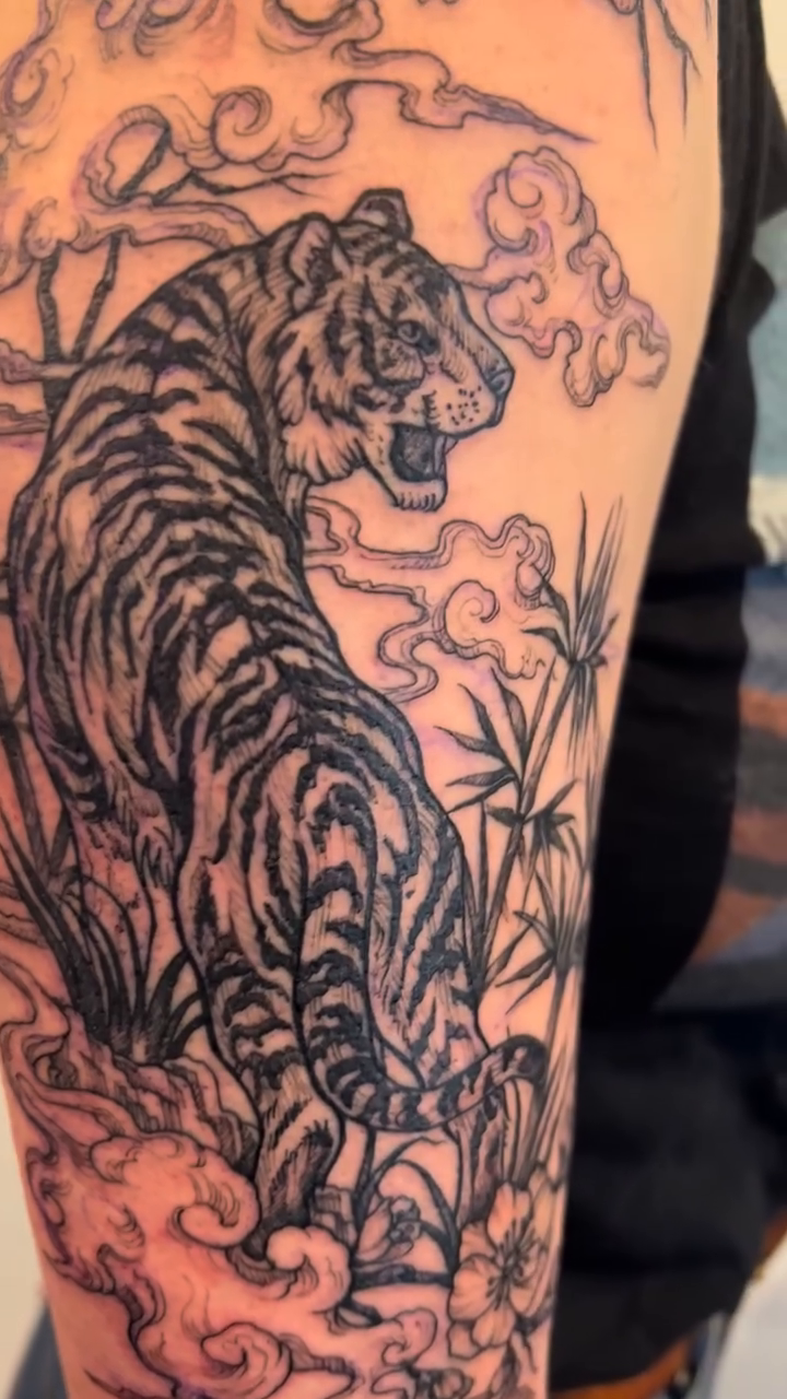 Tattoo by @judeletronik_tattoo — japanese_irezumi, black_and_grey