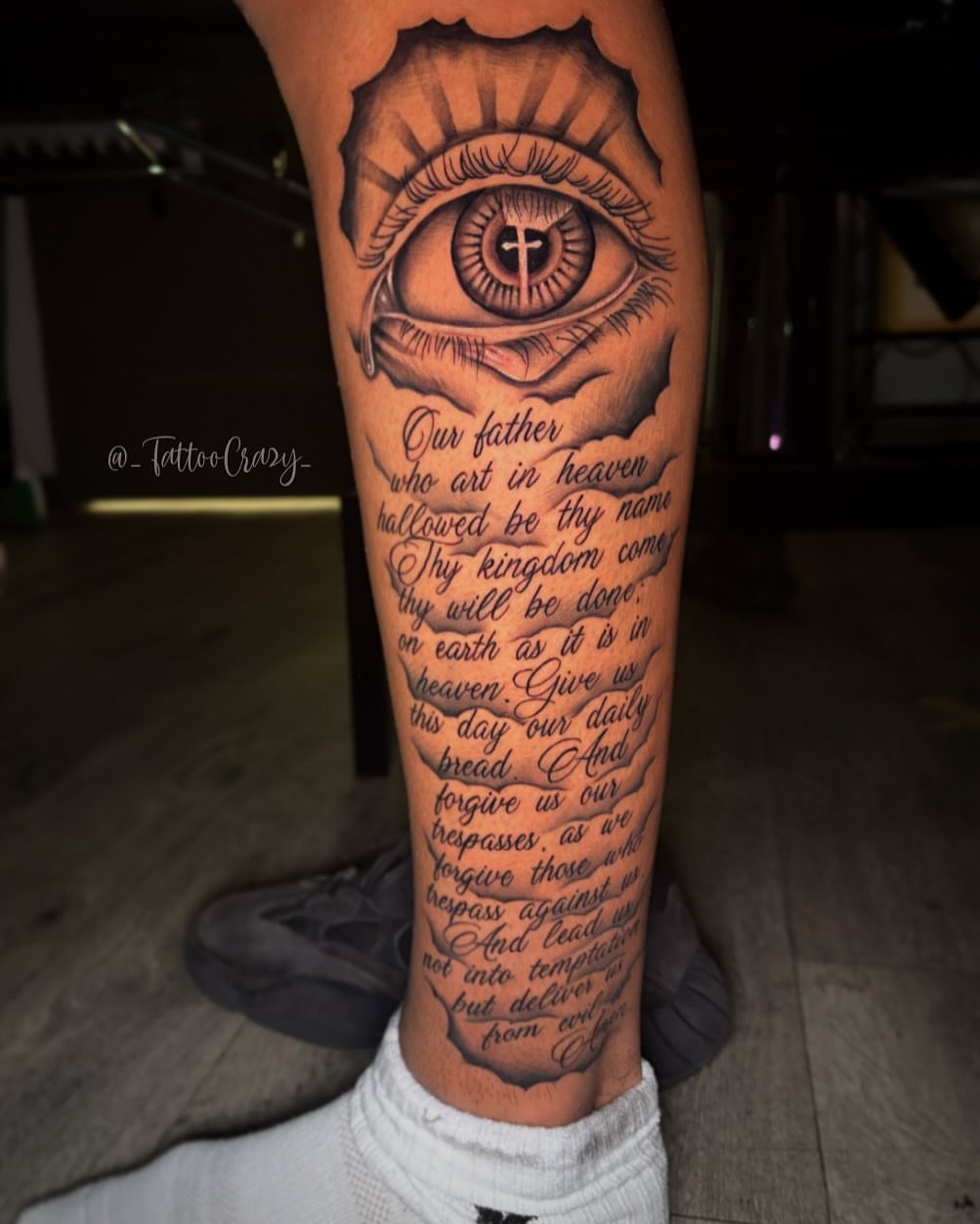 The lord's prayer realism tattoo on the forearm by TattooCrazy🎭