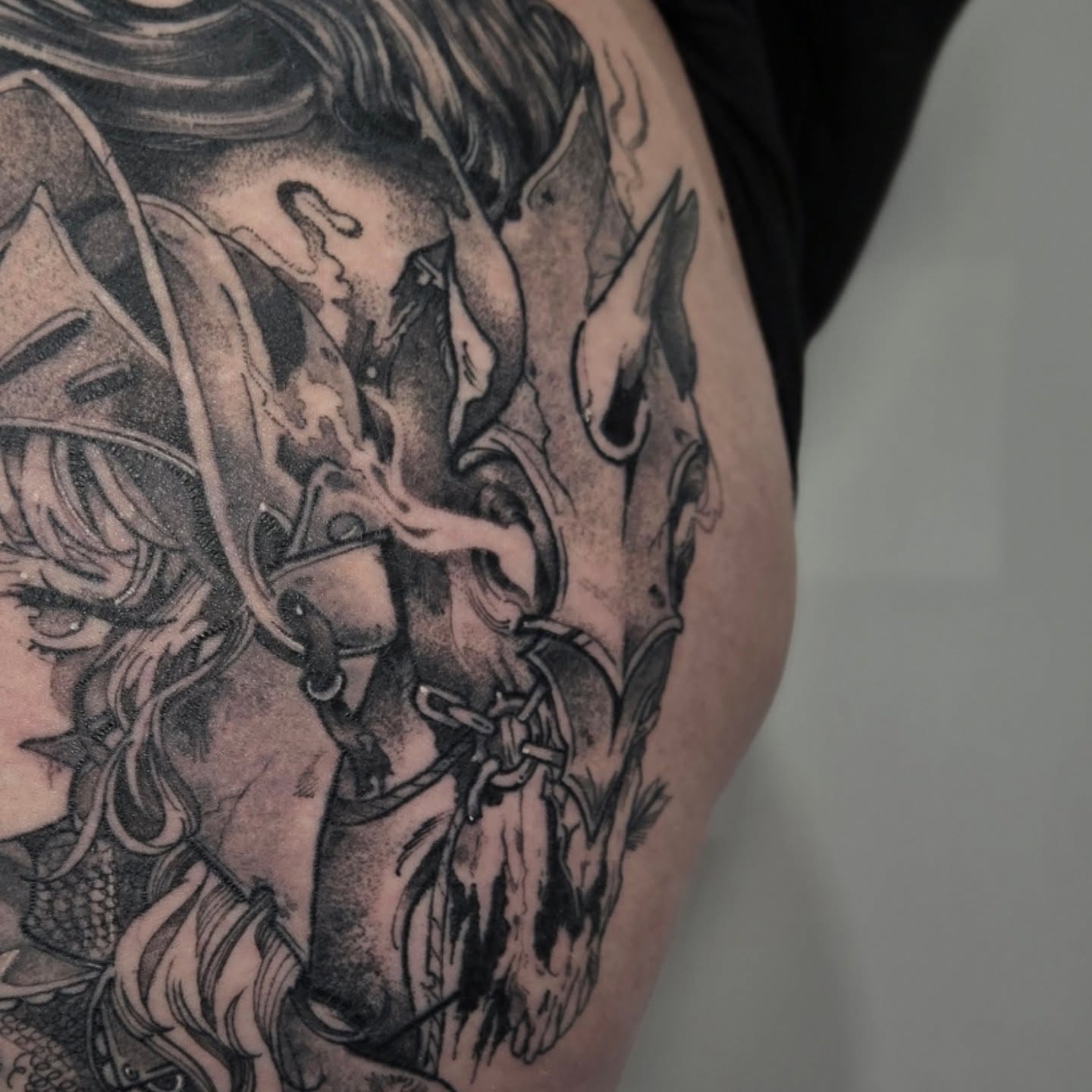 Tattoo by @savshimi — black_and_grey, realism