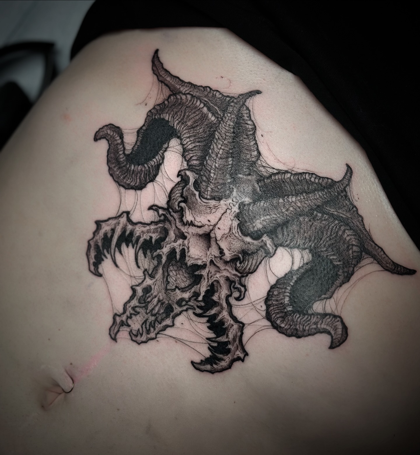 Tattoo by @carnivorousfx — black_and_grey, realism
