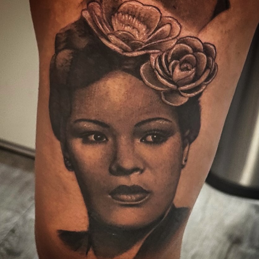 Tattoo by @gusbyrdtat2 — realism, black_and_grey