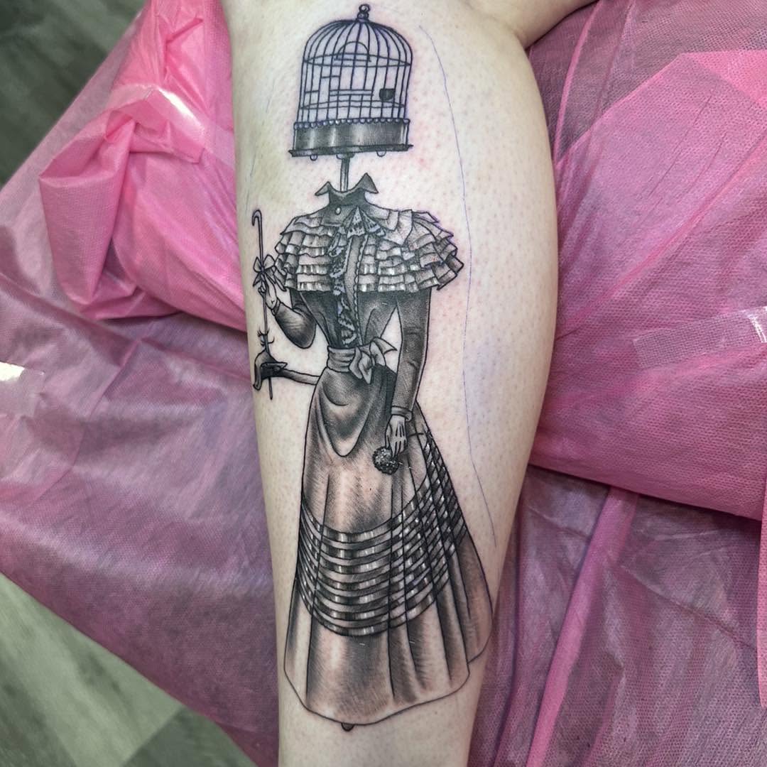 Tattoo by @sailorlori — black_and_grey