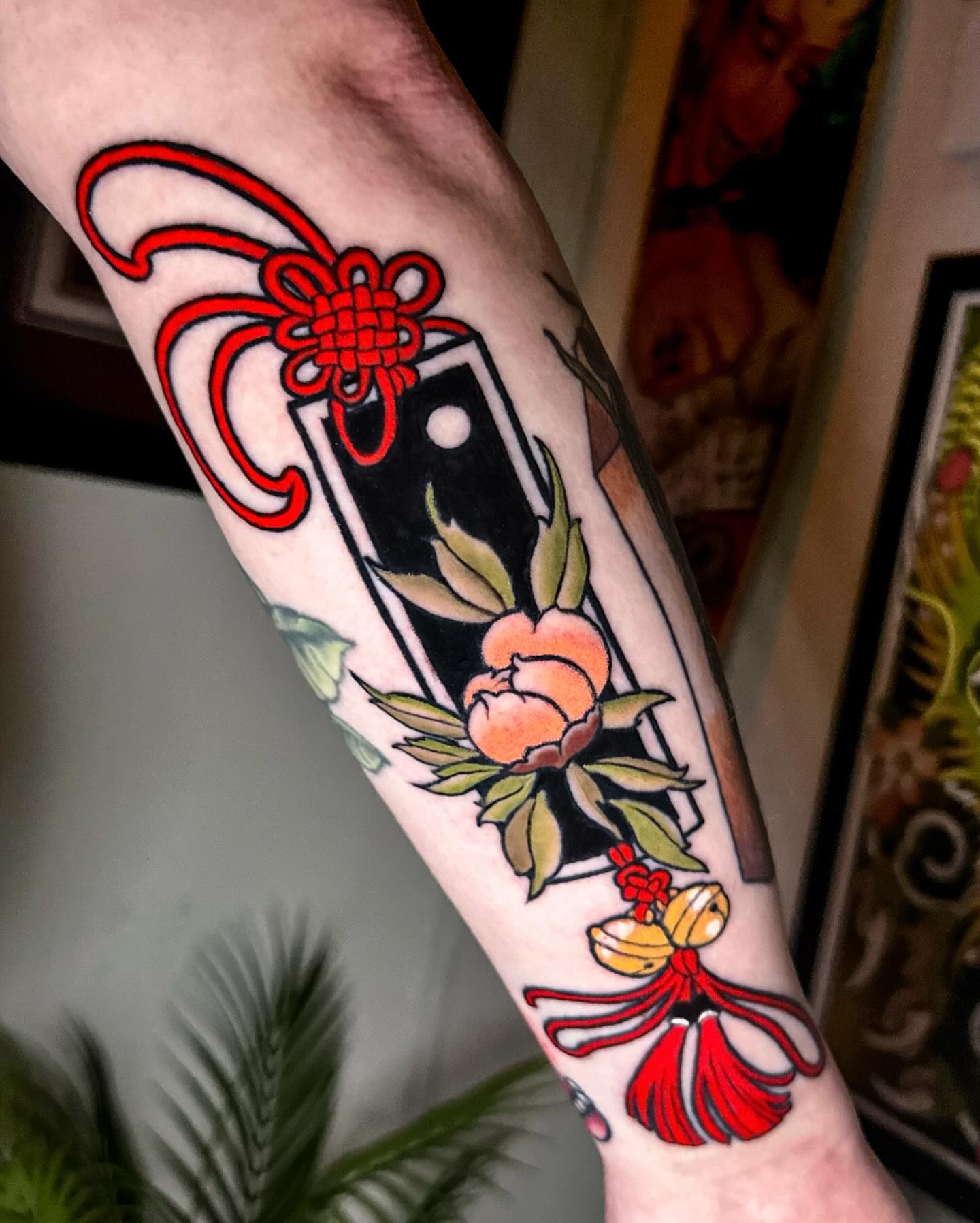 Tattoo by @copperbunnyink — american_traditional, dotwork
