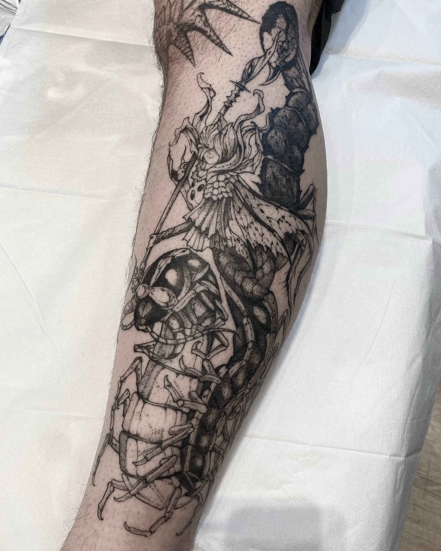 Tattoo by @blightttattoo — black_and_grey, realism