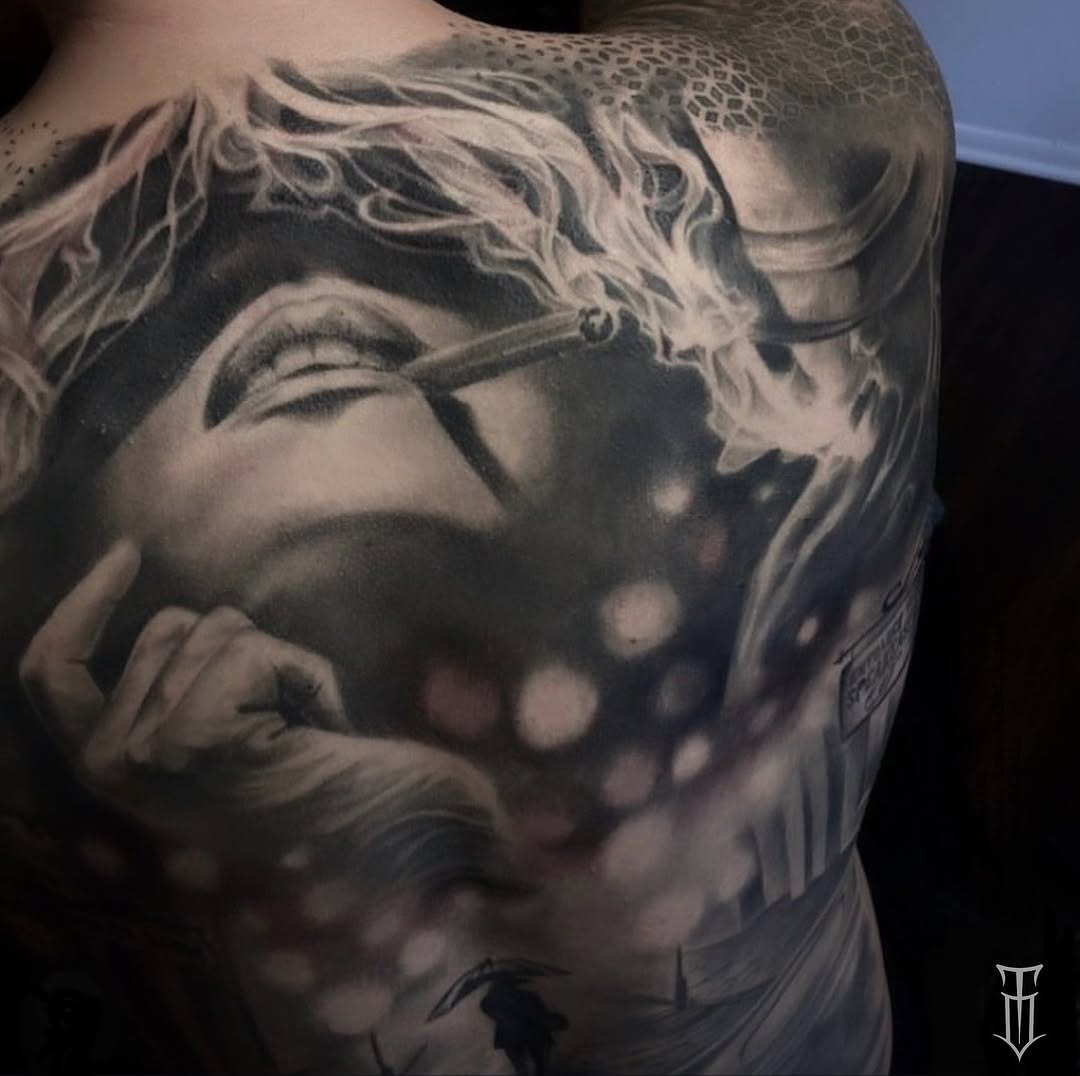 Tattoo by @shadesofpain1992 — realism, black_and_grey