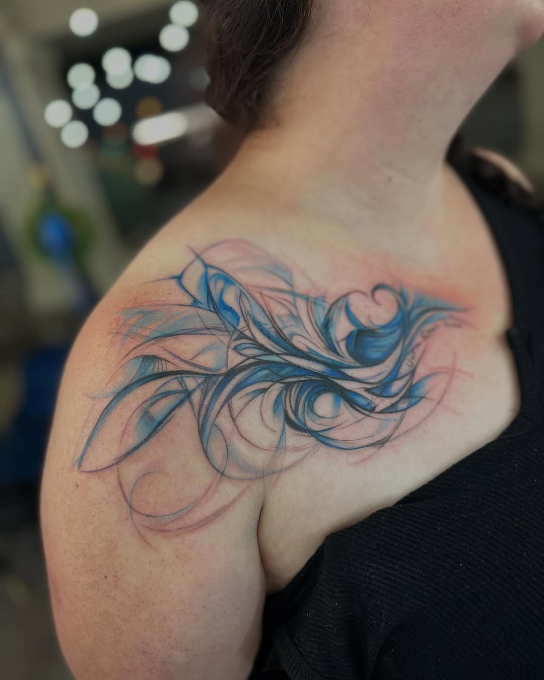 Tattoo by @cameronhobbs_art — abstract, fine_line