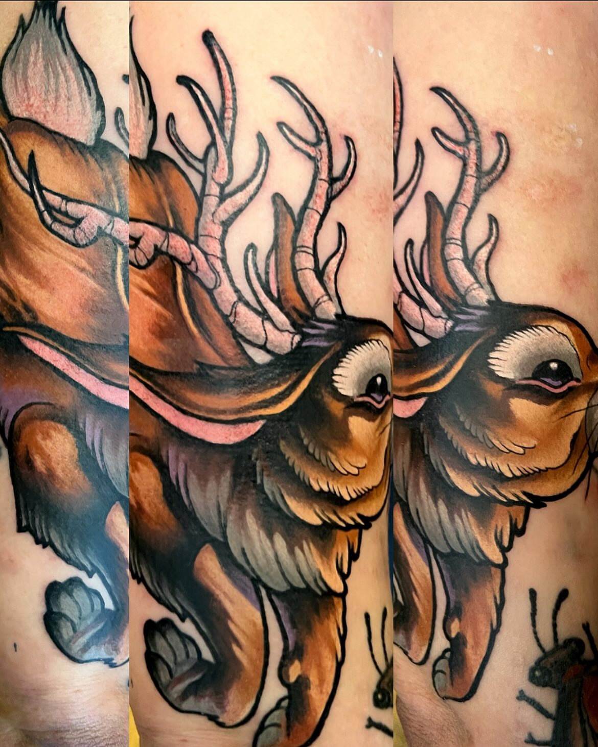 Moose realism tattoo on the forearm by Kevin Starai