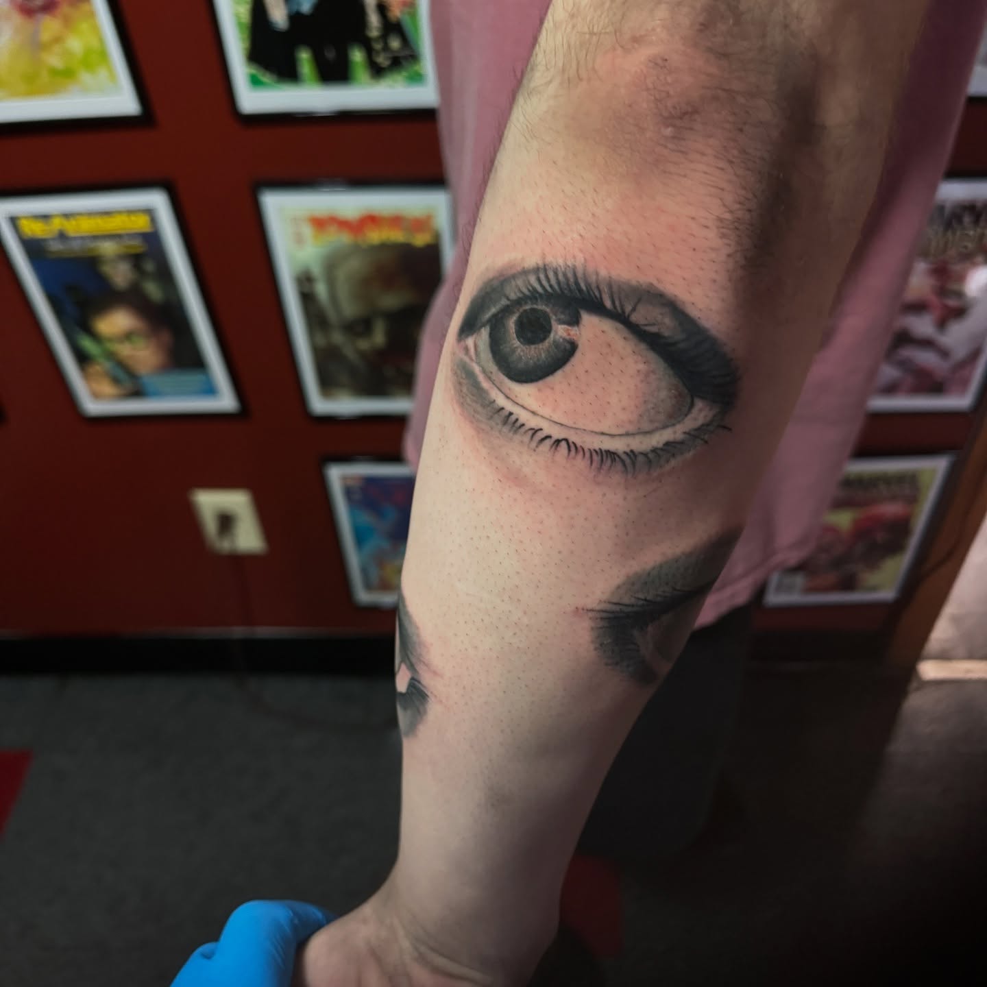 Eye realism tattoo on the forearm by Garrett Rautio
