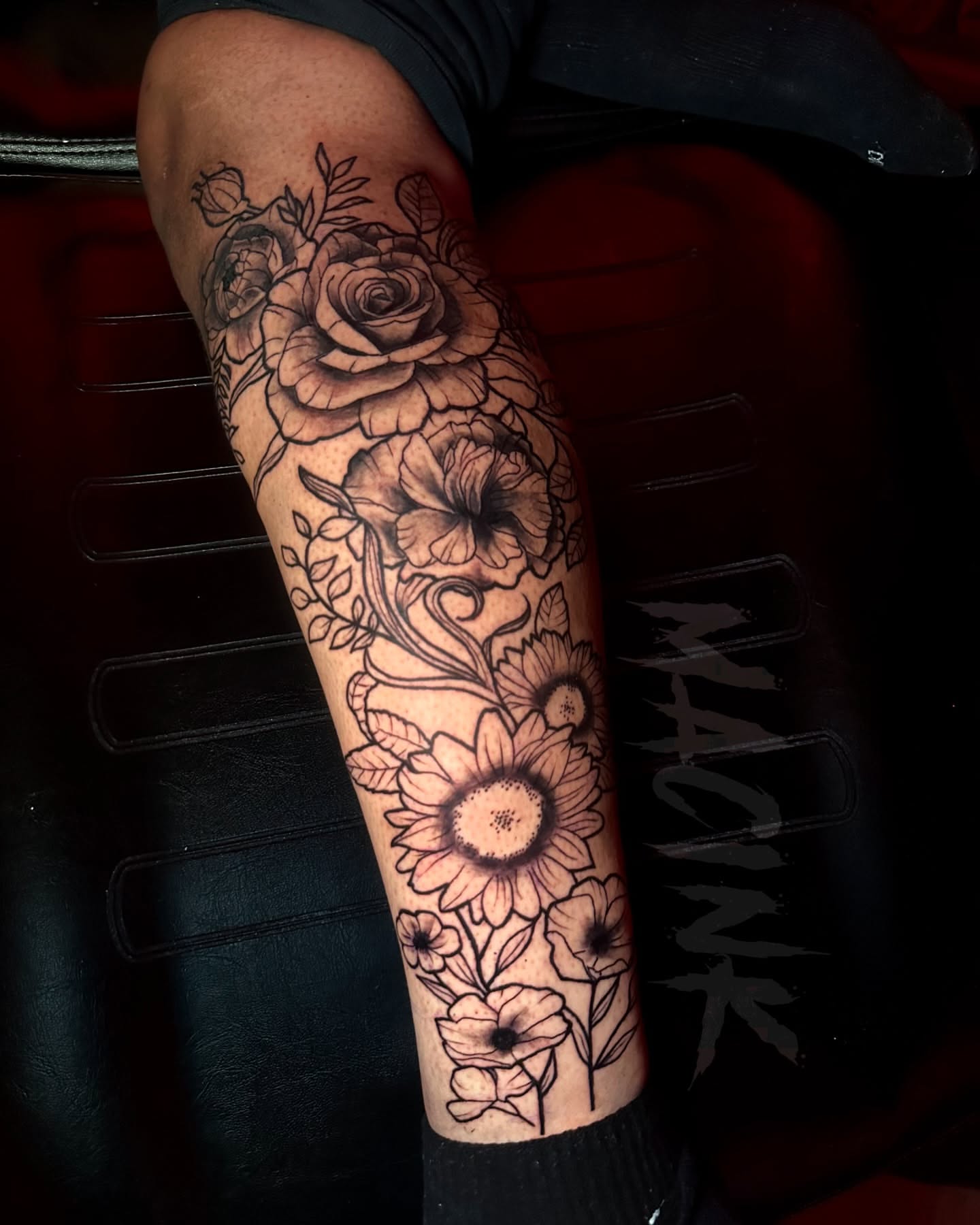 Tattoo by @macink__ — black_and_grey