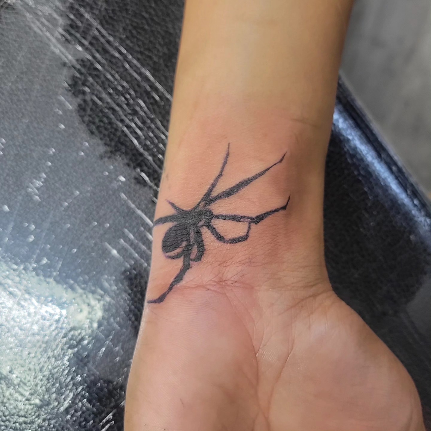 Spider black and grey tattoo by LolaCat🐉