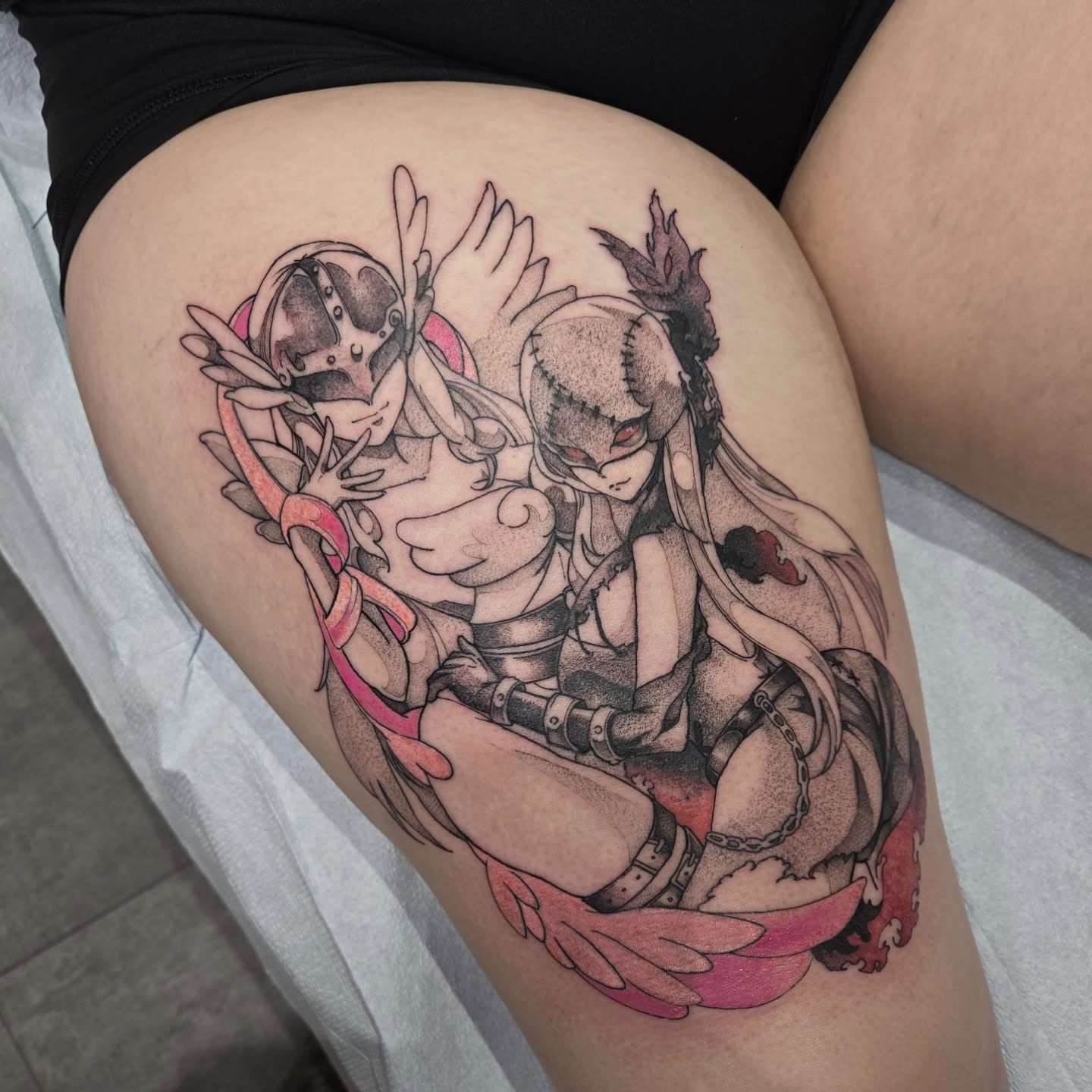 Tattoo by @savshimi — dotwork, anime