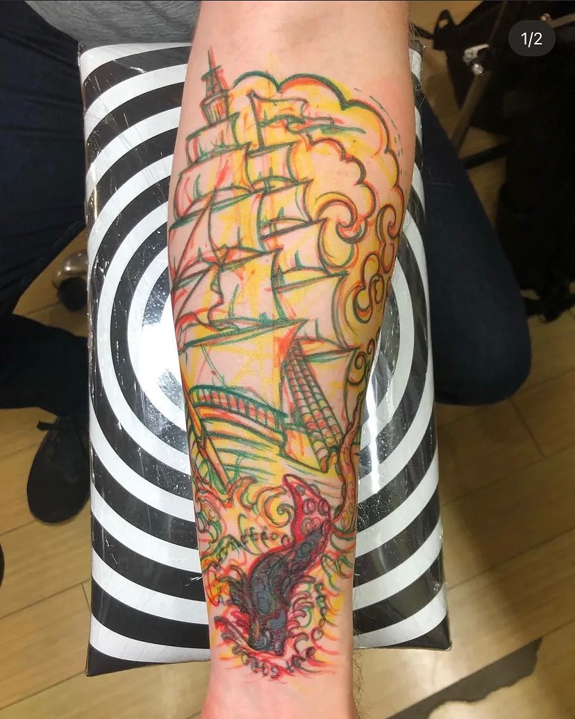 Tattoo by @electric_phantom — new_school, watercolor