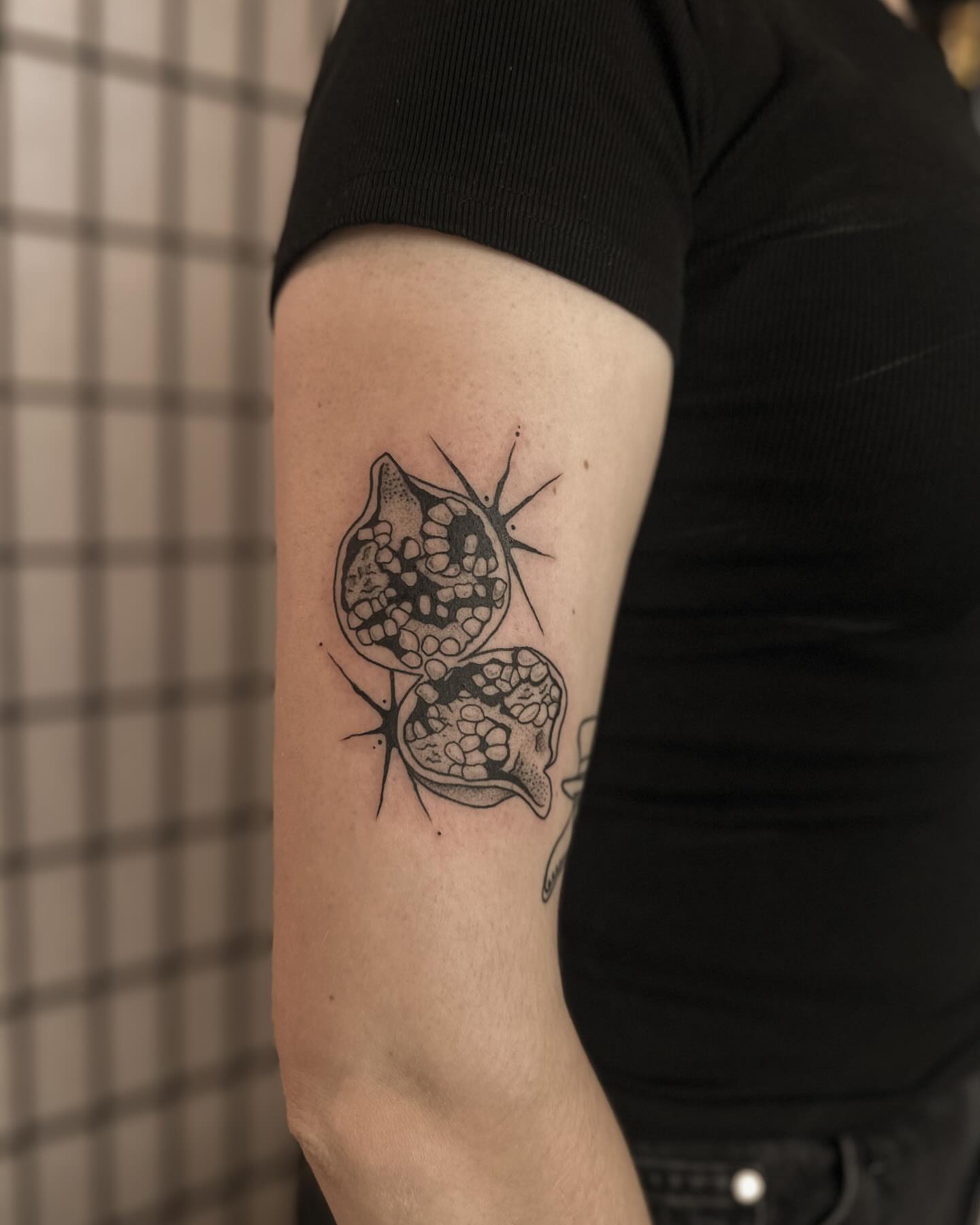 Pomegranate dotwork tattoo on the forearm by πππππππππ β ππππ ππππ ππππ ππππππ ππππππ, Salt Lake City, Utah