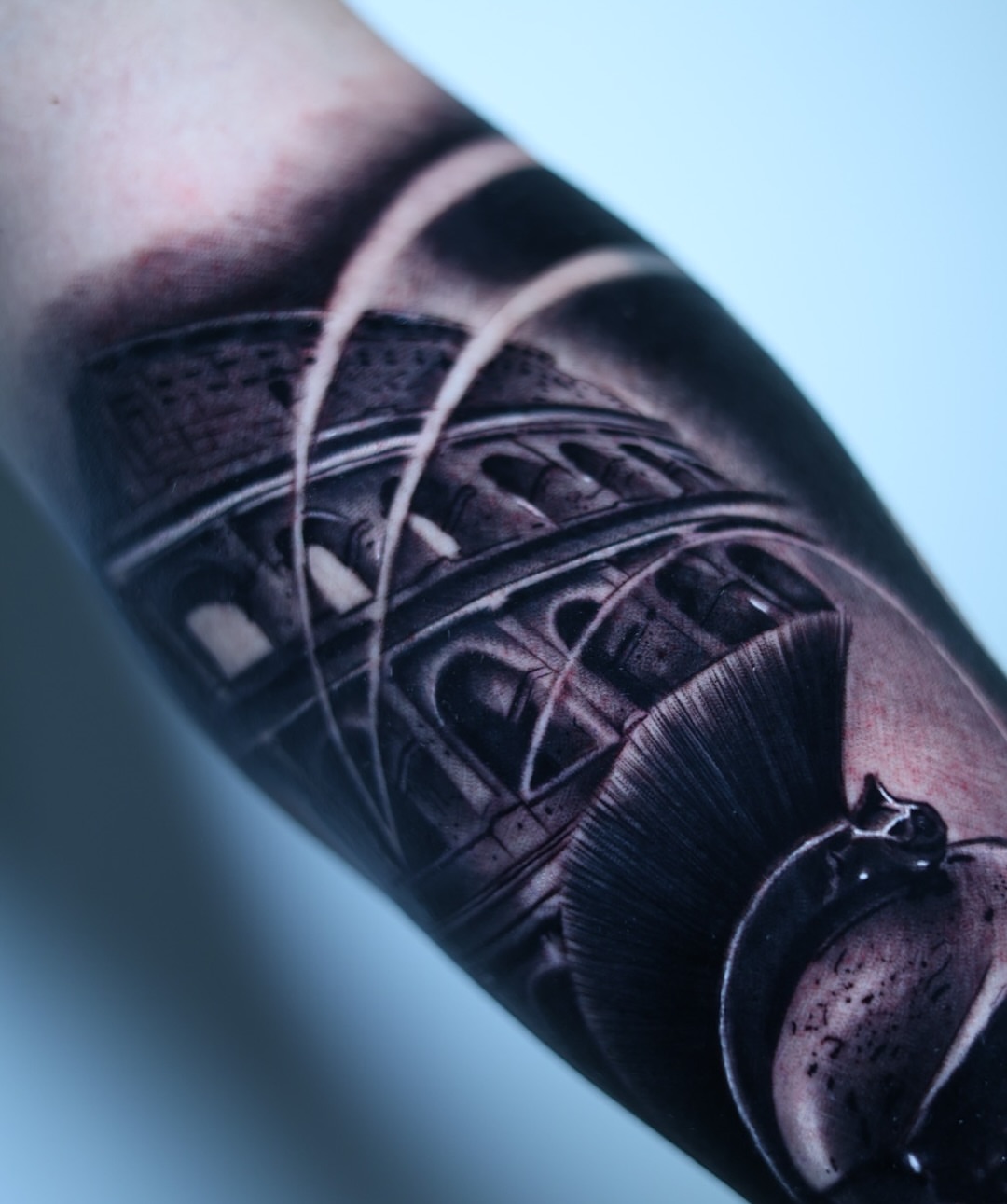 Bat dark realism tattoo on the forearm by Tiago Ink
