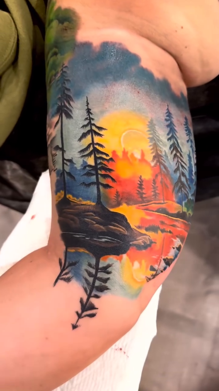 Tattoo by @weaver214 — realism, landscape