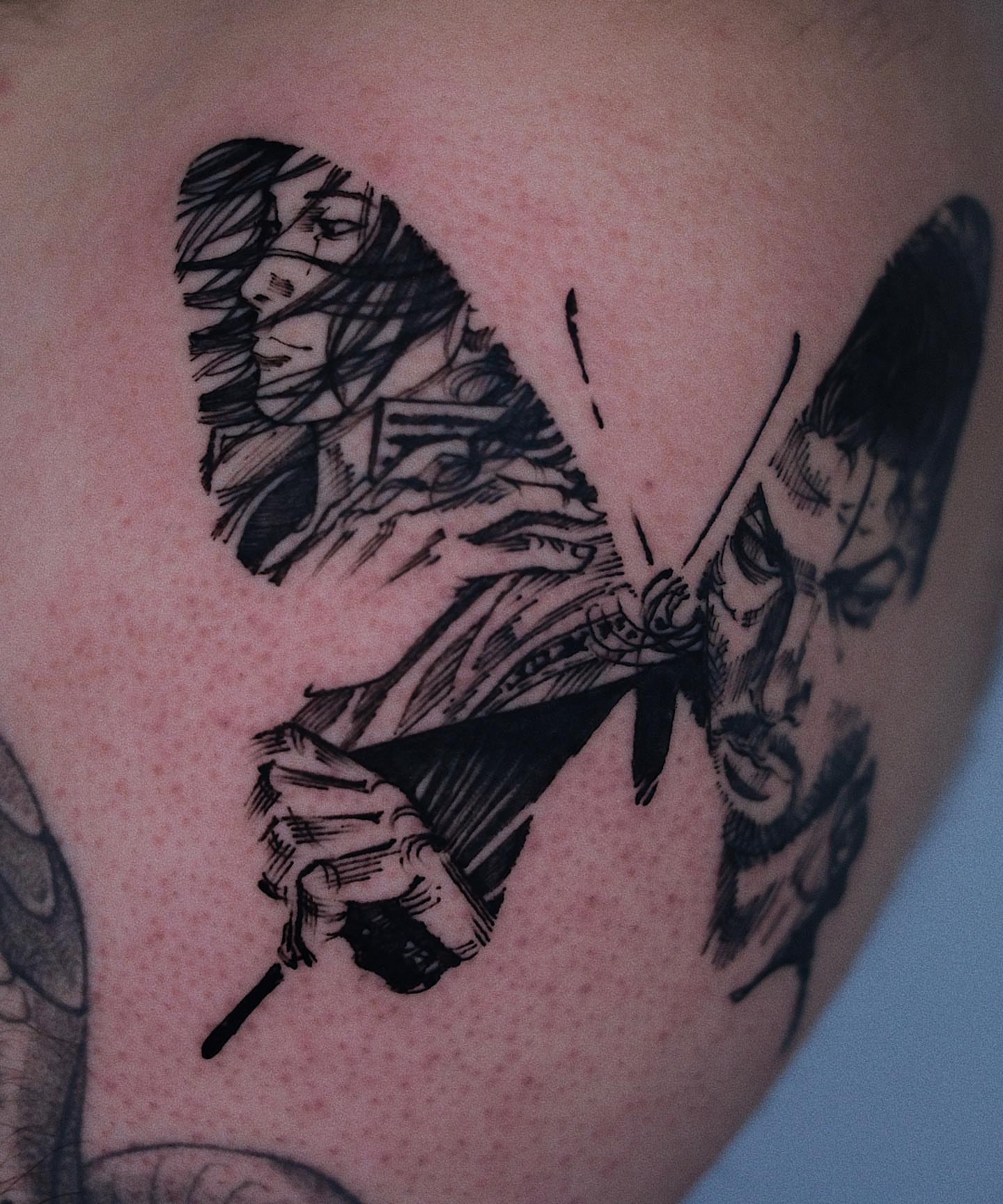 Anime character anime tattoo on the shoulder by Anime, Amsterdam, Noord-Holland