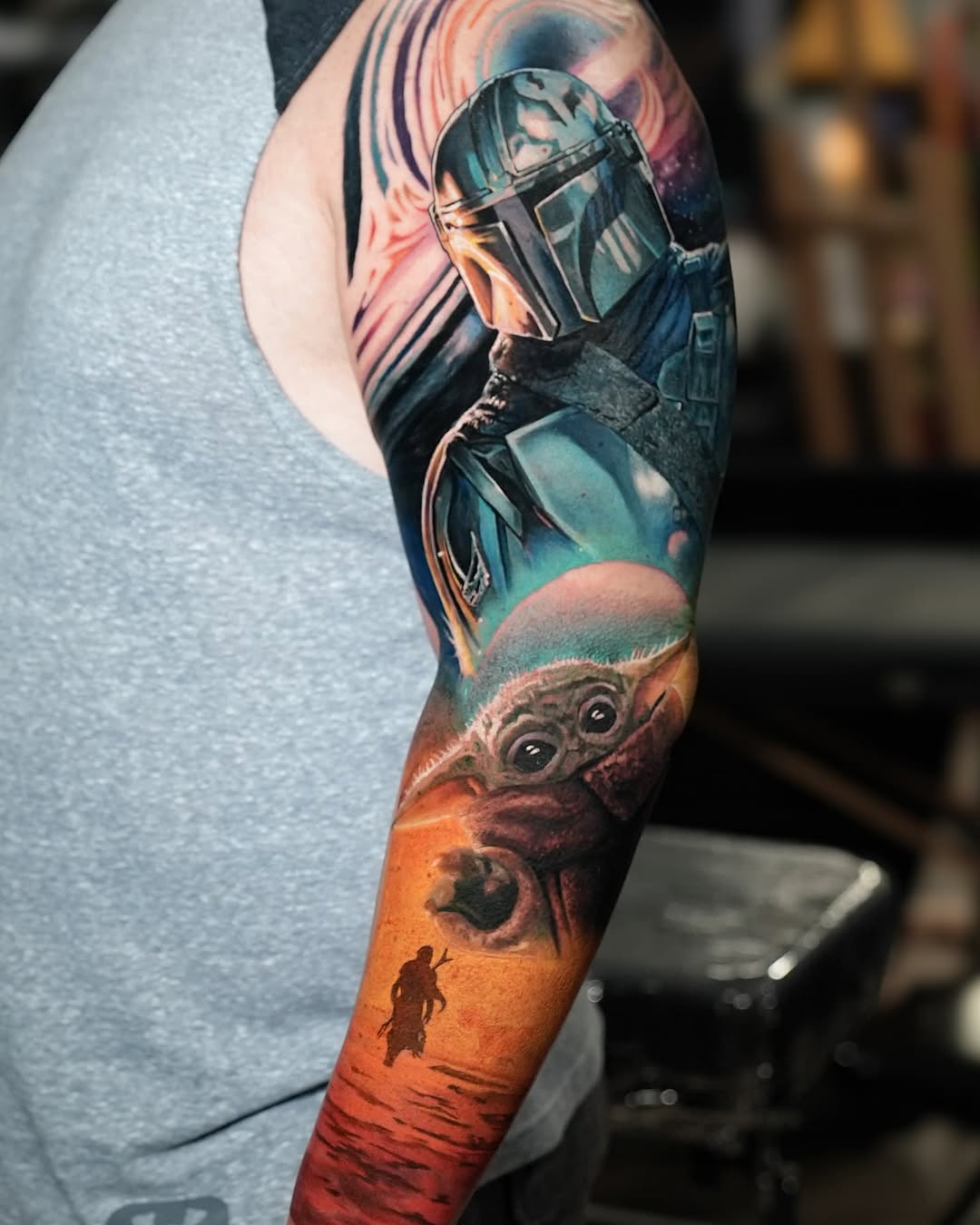 Tattoo by @xcalibertattoo — realism, trash_polka