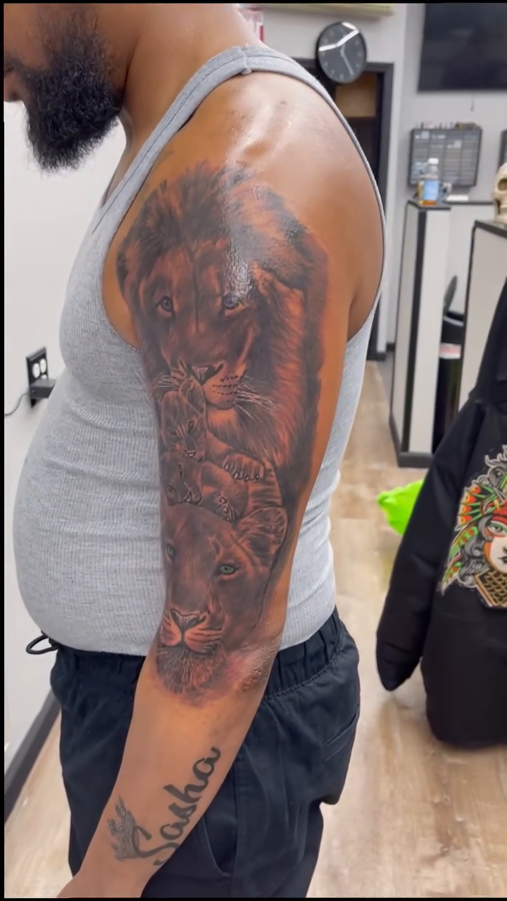 Tattoo by @thecatrinaink — realism, black_and_grey
