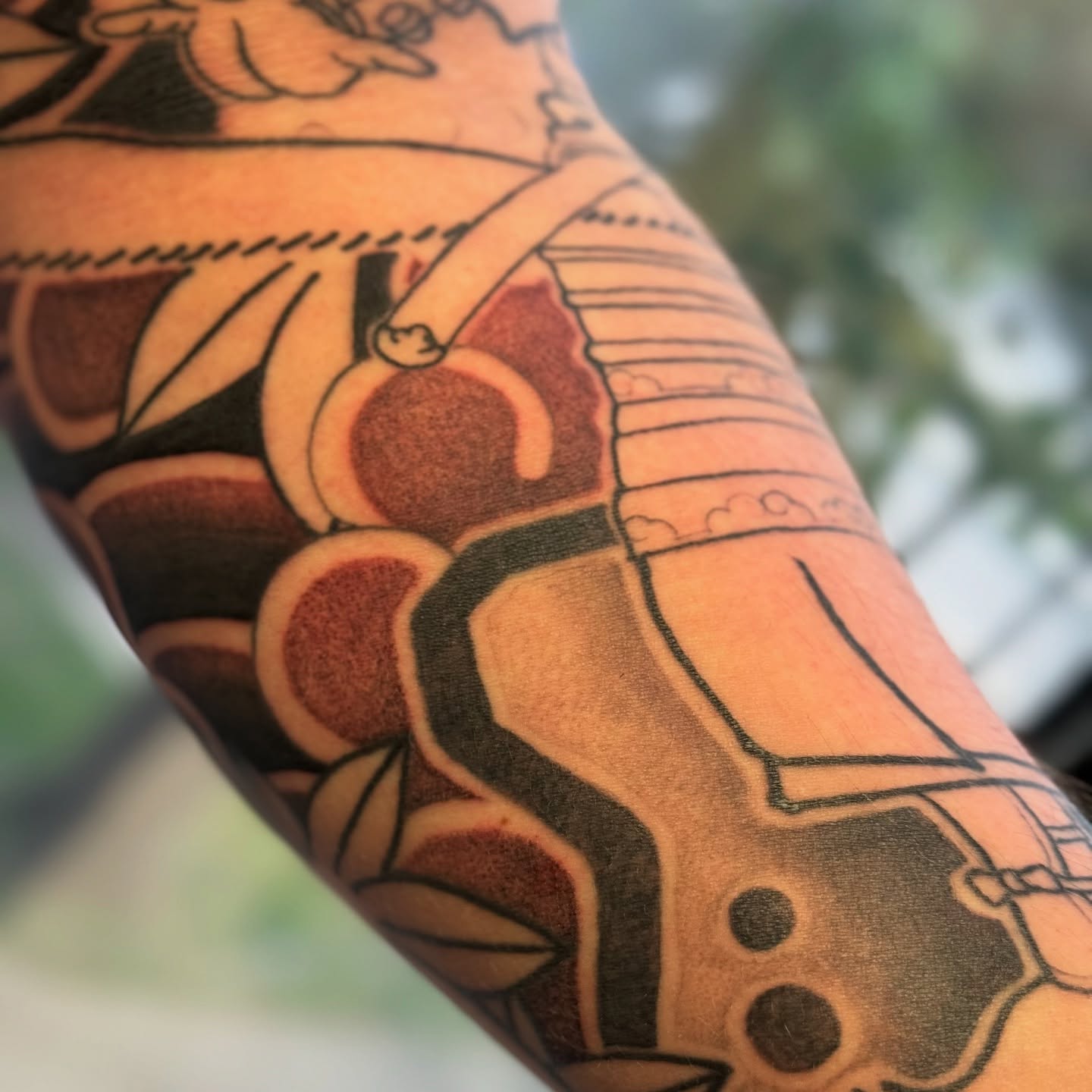 Train American traditional tattoo on the forearm by ๐๐๐๐พ๐ - (่พ็ๅ
)