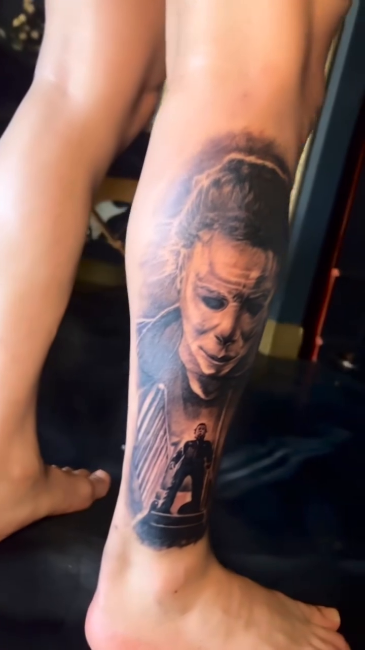 Michael Myers and Freddy Krueger realism tattoo by Las Vegas Tattoo Artist
