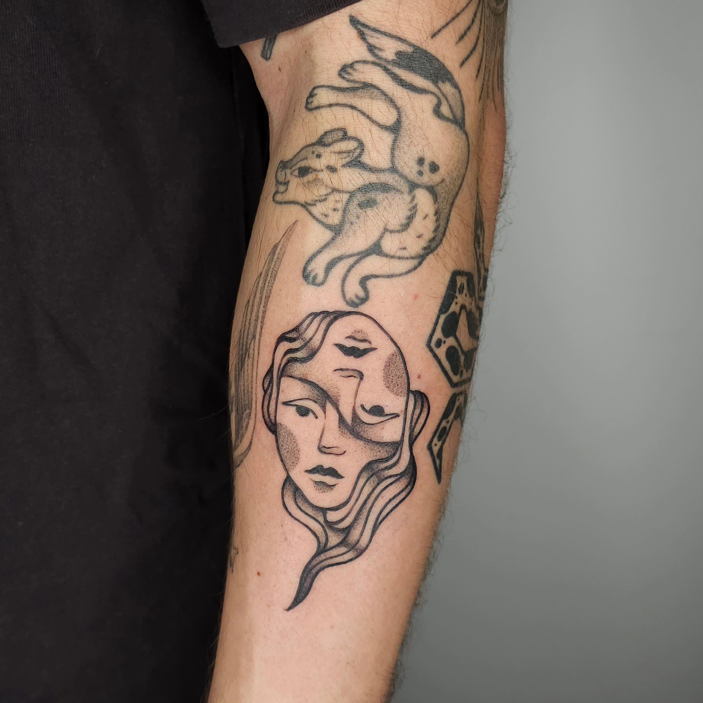 Tattoo by @hey.julieanne — black_and_grey, realism