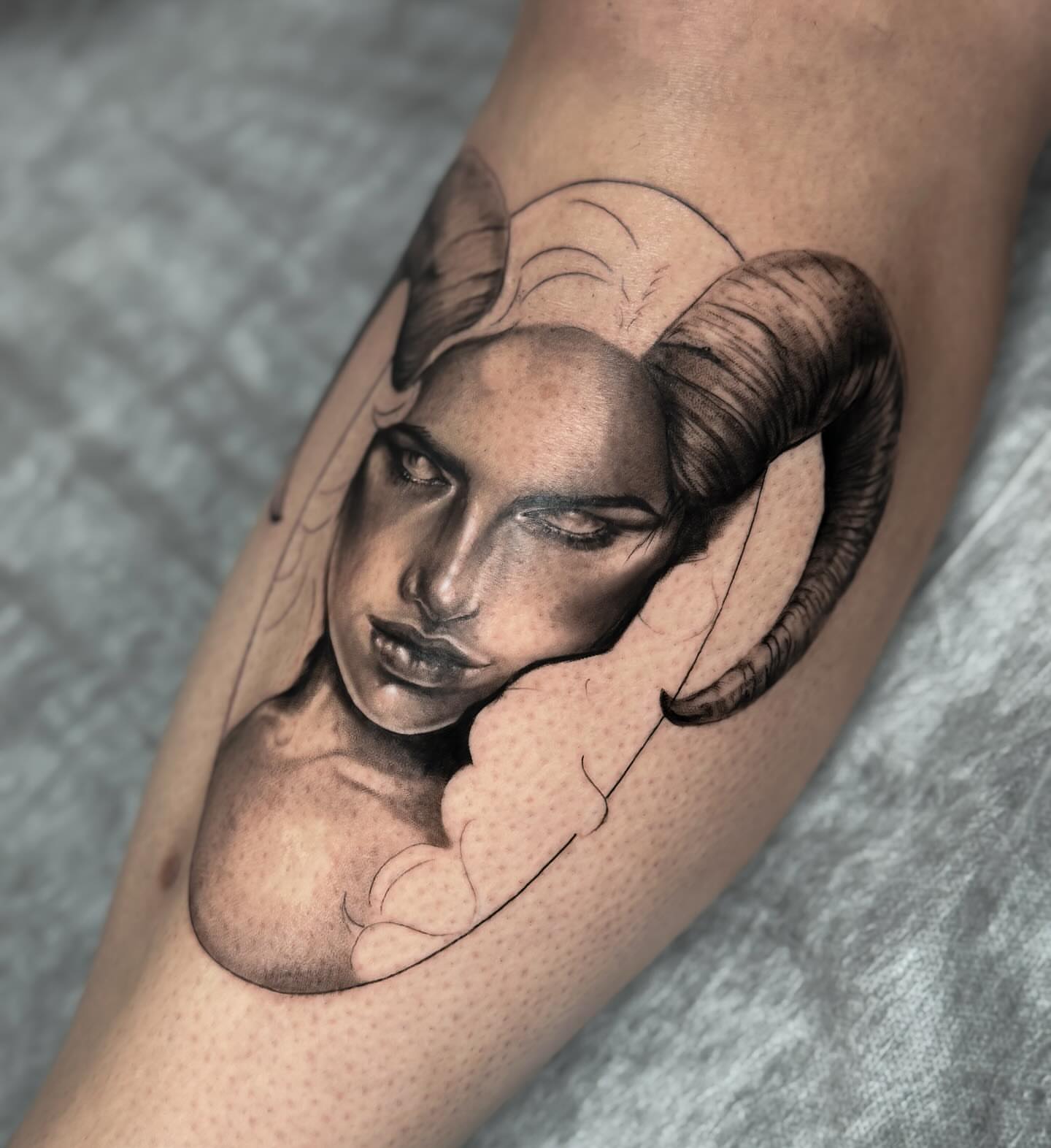 Ram head realism tattoo on the forearm by ❖ Raven Lennox ❖