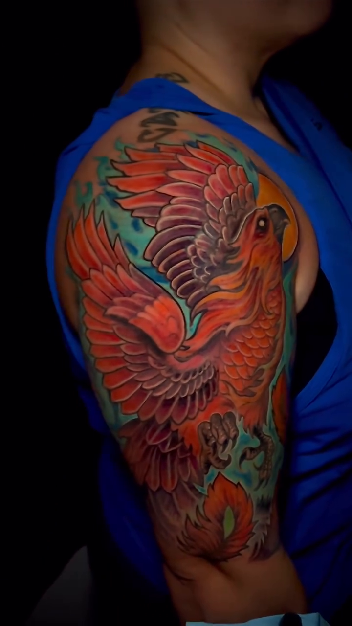 Phoenix japanese irezumi tattoo by Greg West Sac tattoo artist, West Sacramento, California
