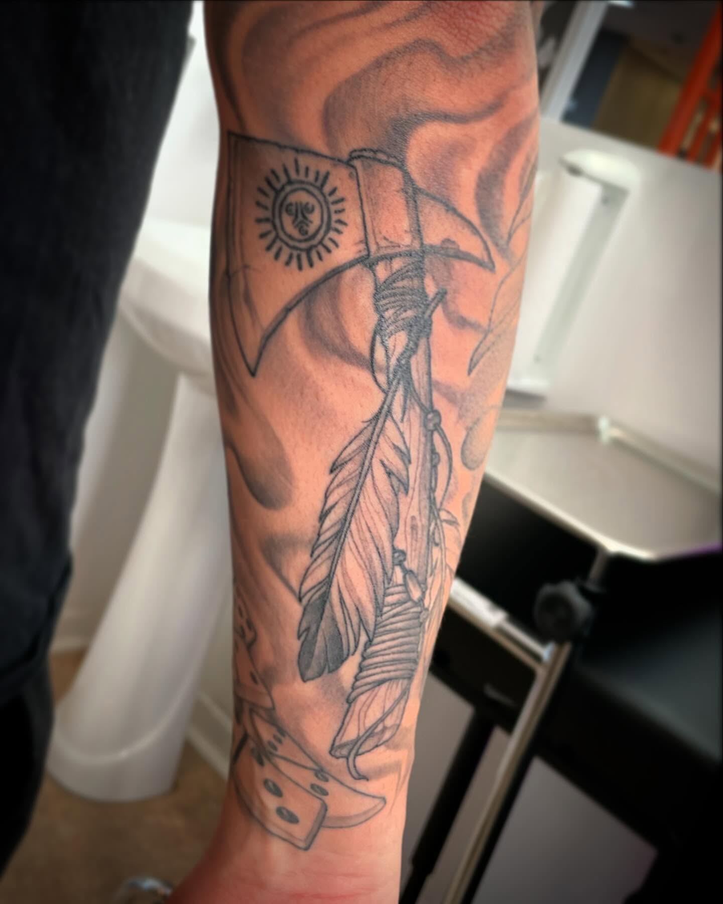 Tattoo by @wizardspits — black_and_grey