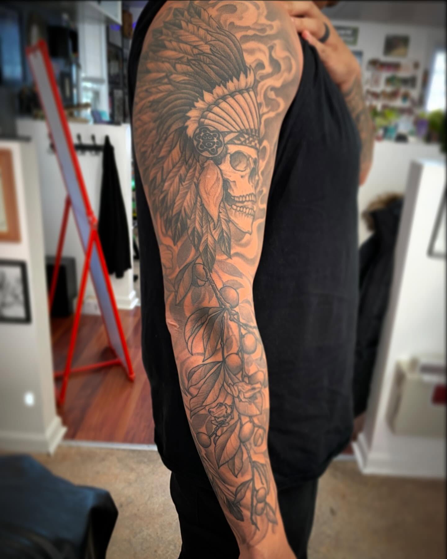 Tattoo by @wizardspits — black_and_grey, realism