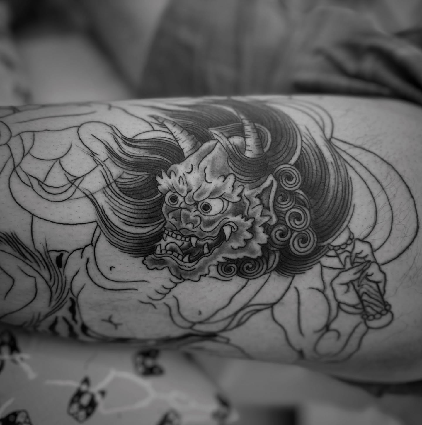 Tattoo by @mastercrae — black_and_grey