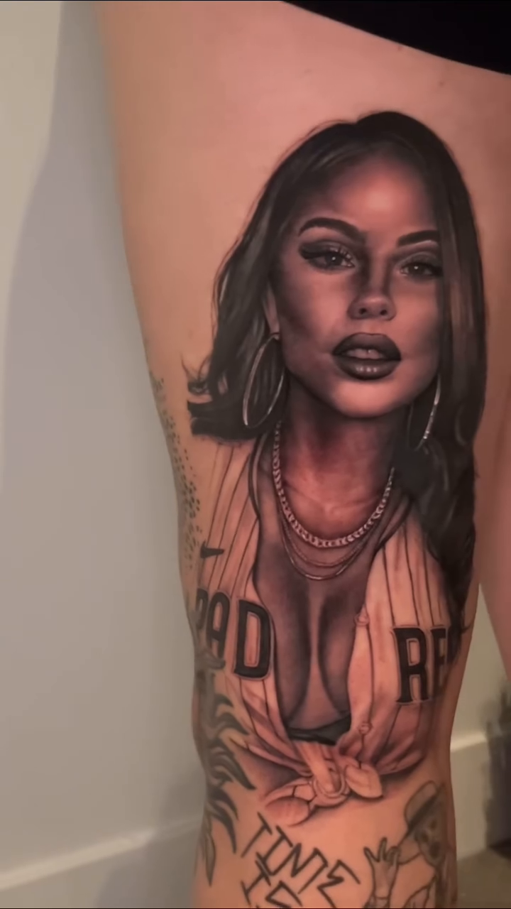 Portrait of a woman realism tattoo by Richie Moreno lll