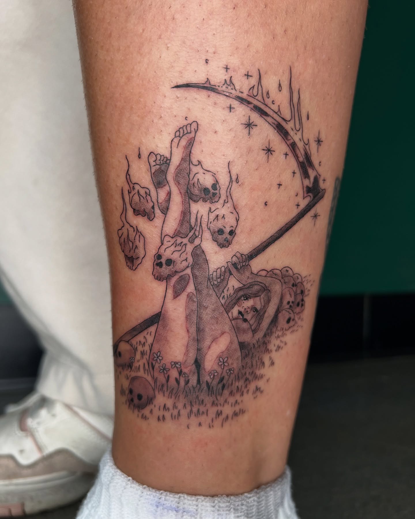 Tattoo by @tofudoestattoos — black_and_grey