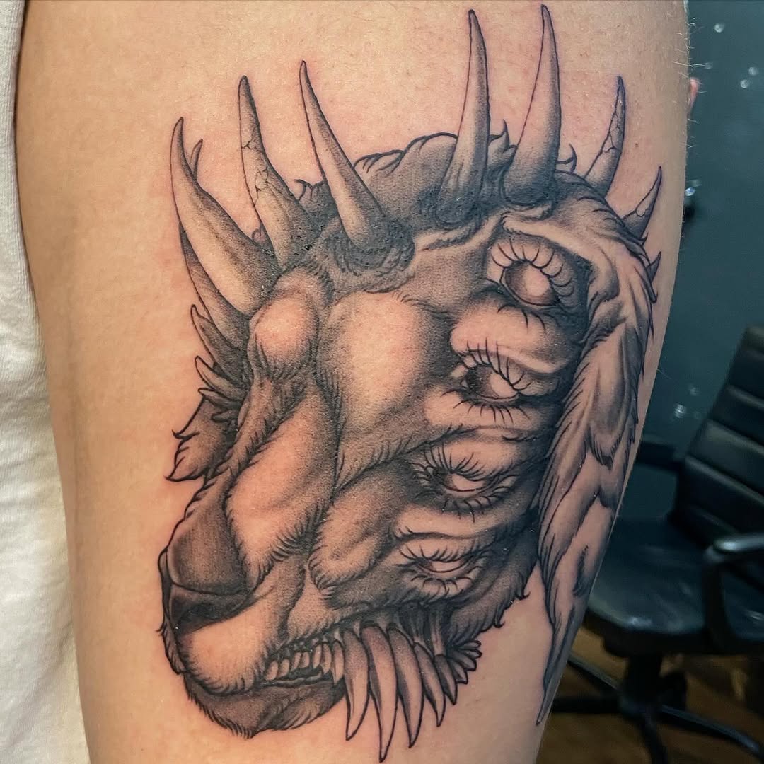 Tattoo by @sladesink — dark_realism, black_and_grey