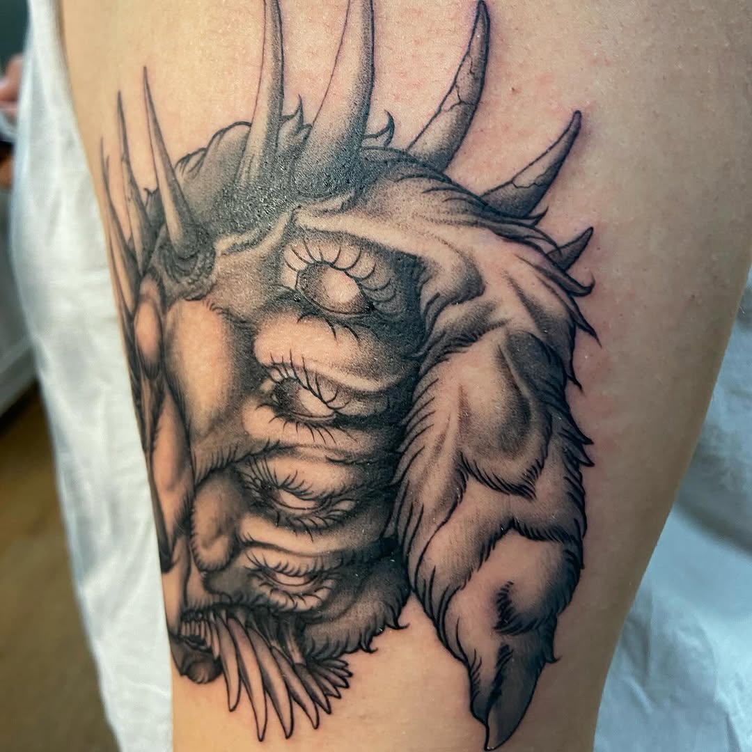 Tattoo by @sladesink — dark_realism, black_and_grey