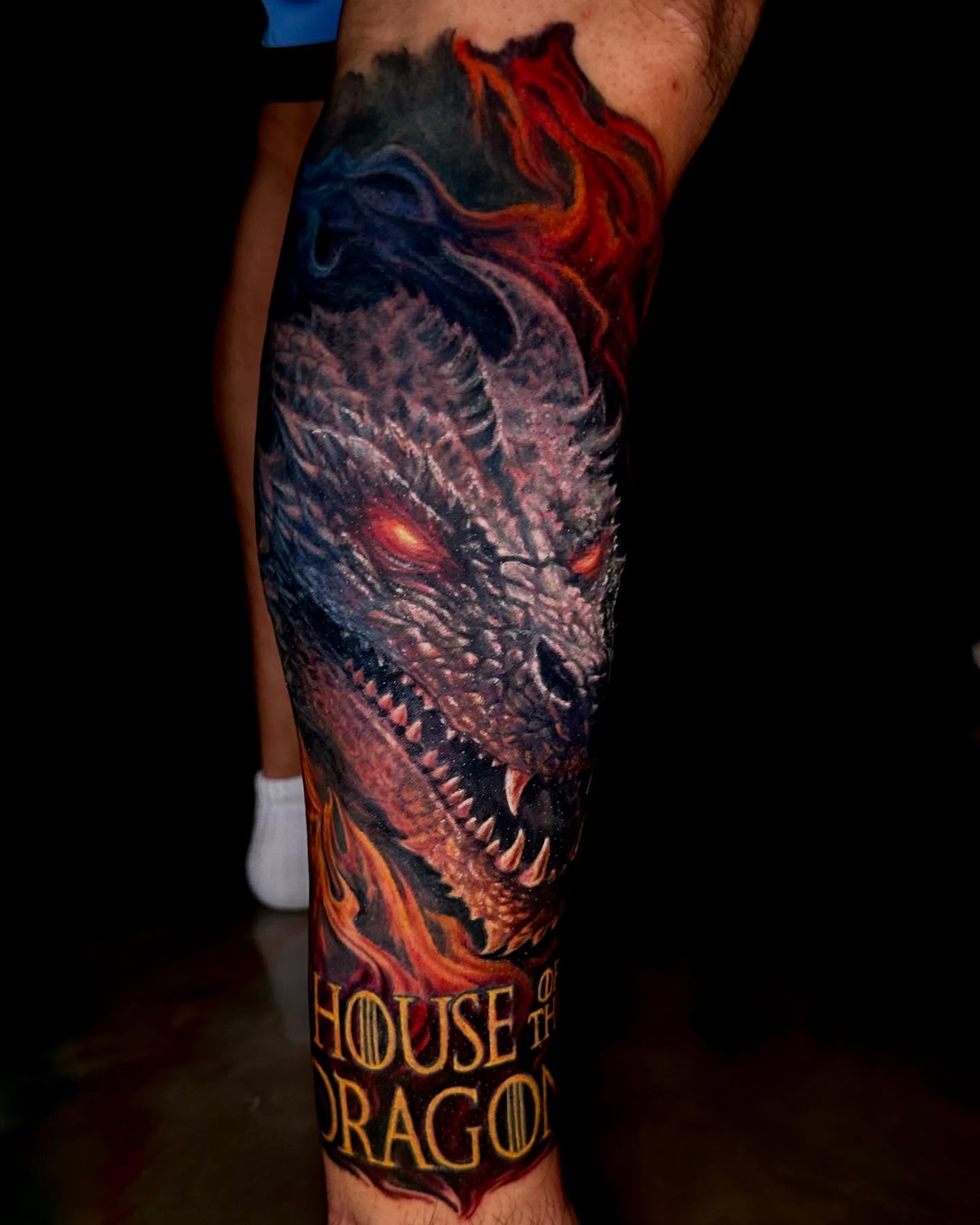 Dragon realism tattoo on the forearm by Amber Joy (AJ)