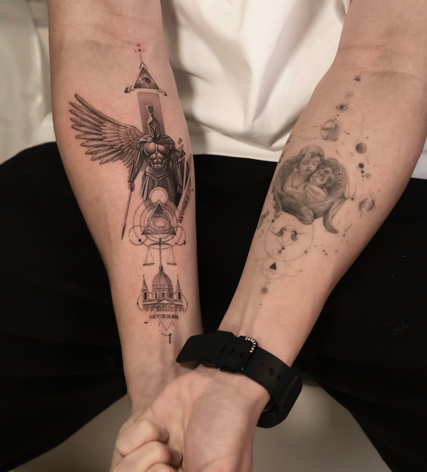 Tattoo by @2hou_tattooist — black_and_grey, geometric