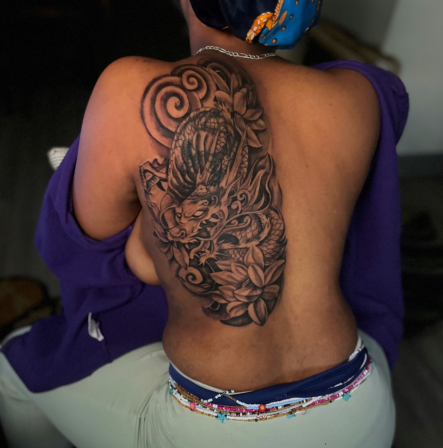 Tattoo by @grandeur_creations — japanese_irezumi, black_and_grey