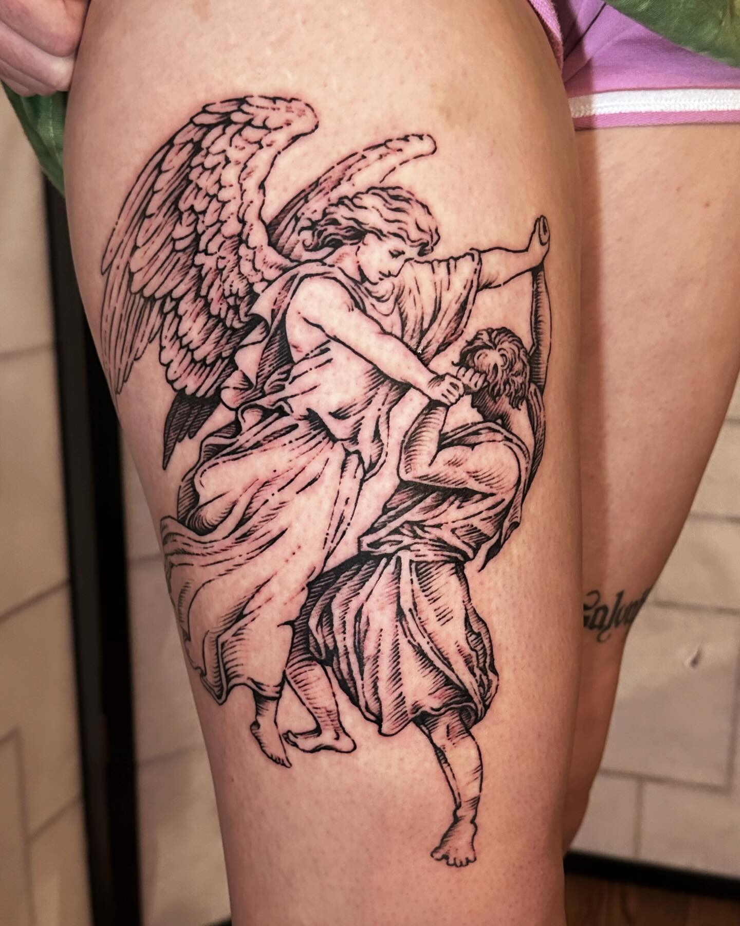 Tattoo by @langley_osborn — black_and_grey, realism