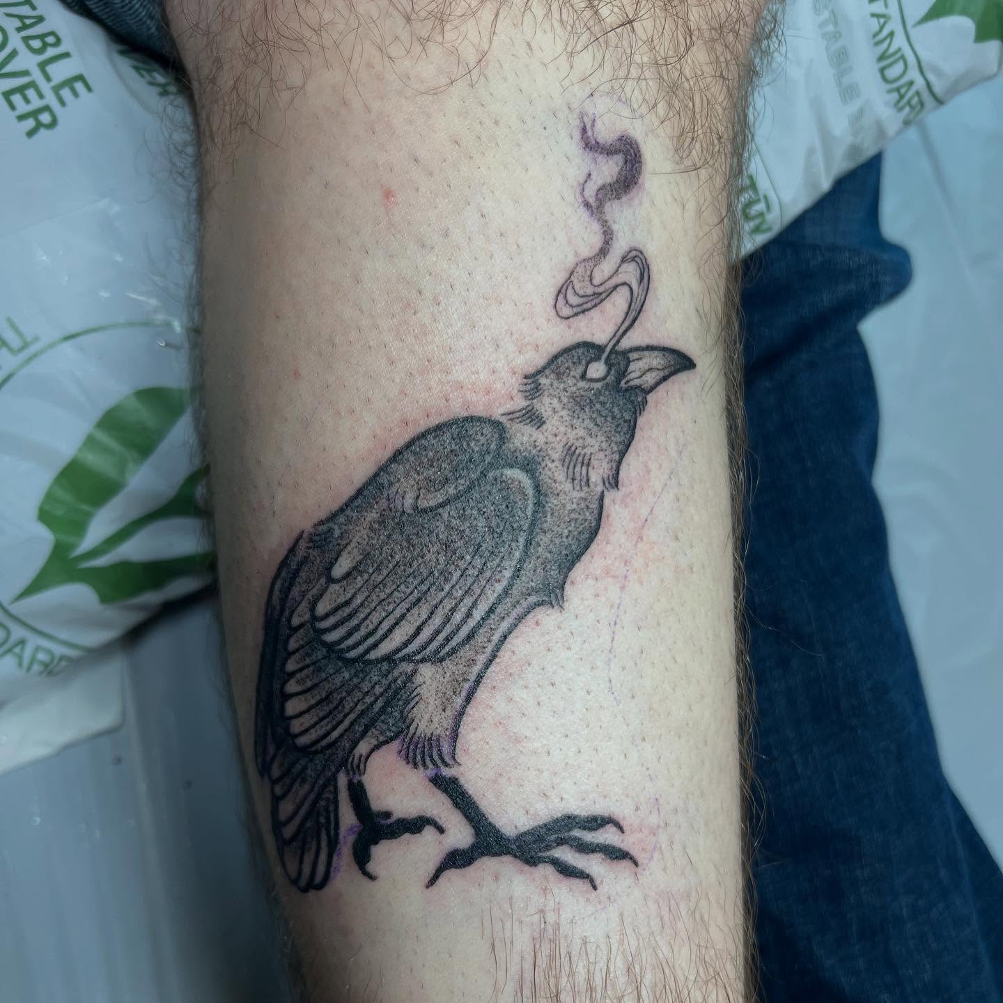 Tattoo by @birchbeast — black_and_grey