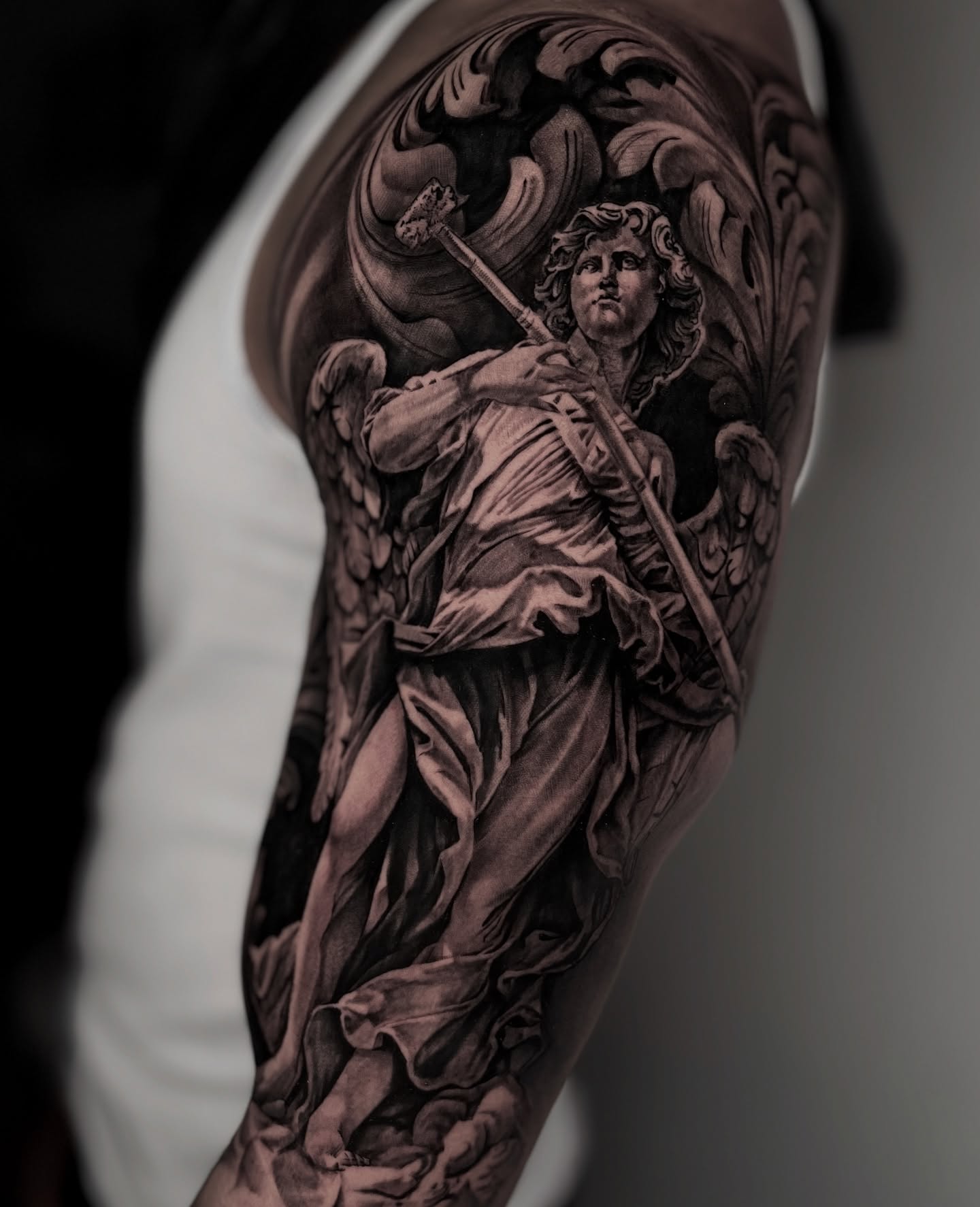 Tattoo by @monica.tattoos — realism, black_and_grey
