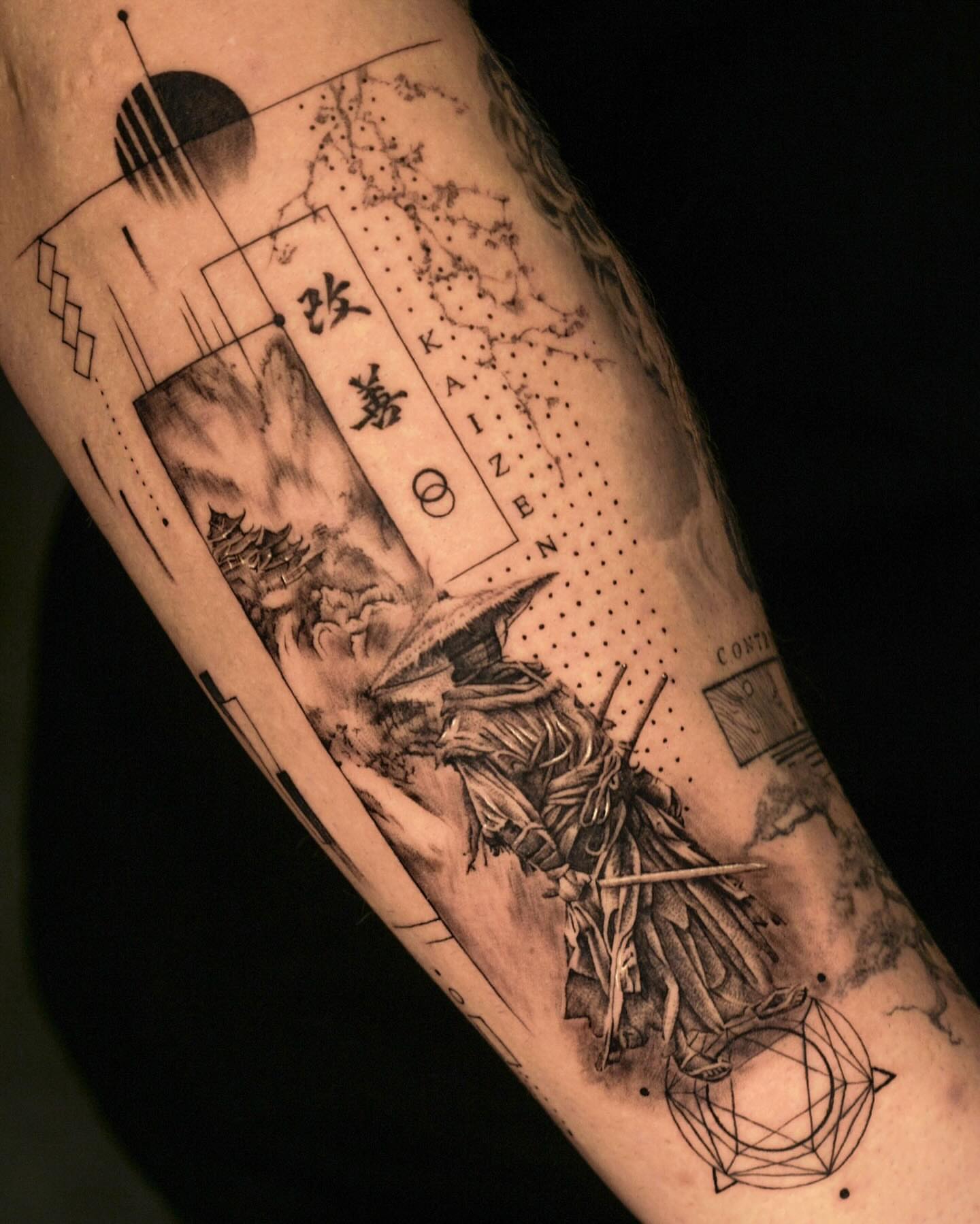 Tattoo by @ej.mireu_ink — black_and_grey, dotwork