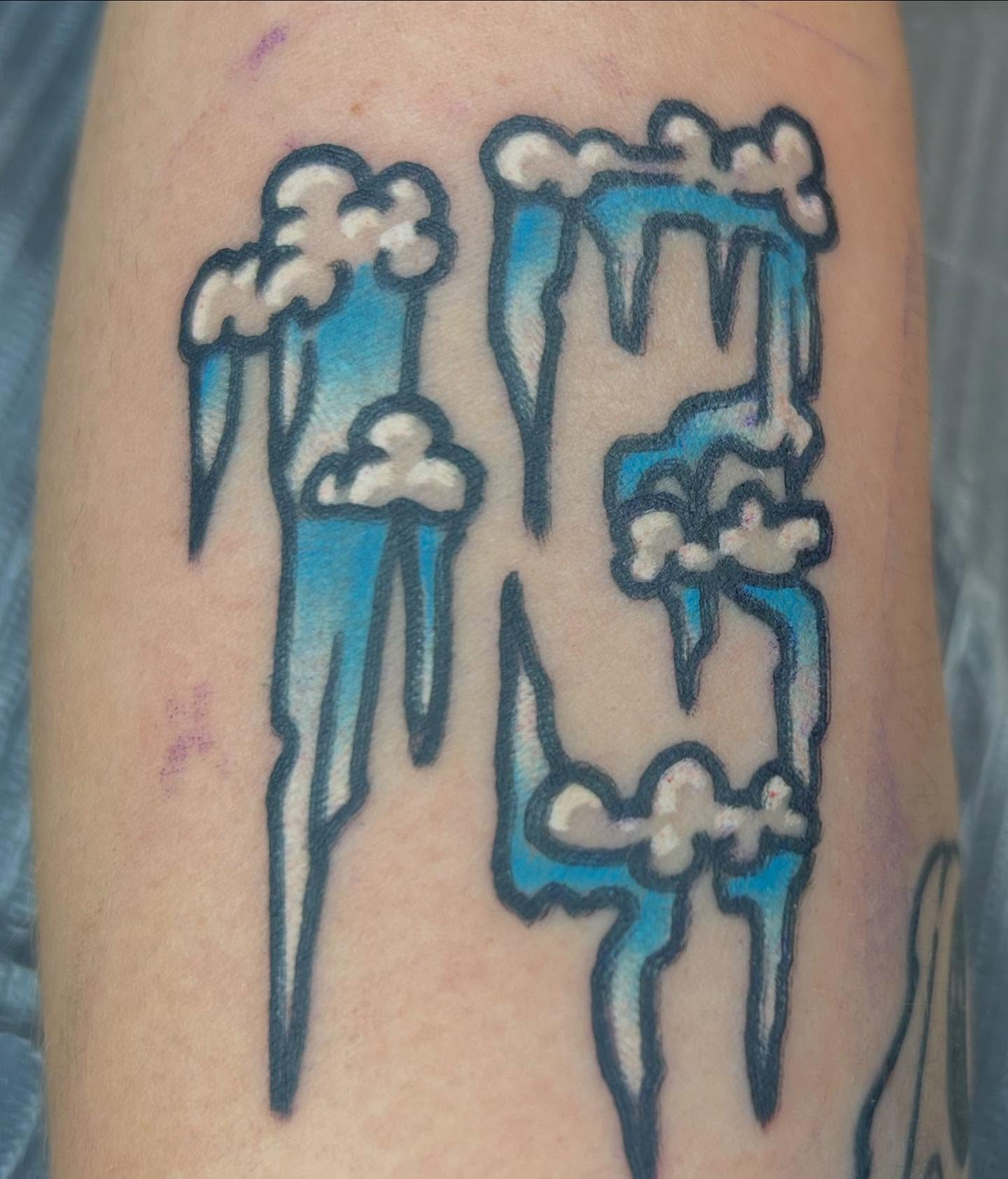 Ice spikes American traditional tattoo on the forearm by Will Eagle