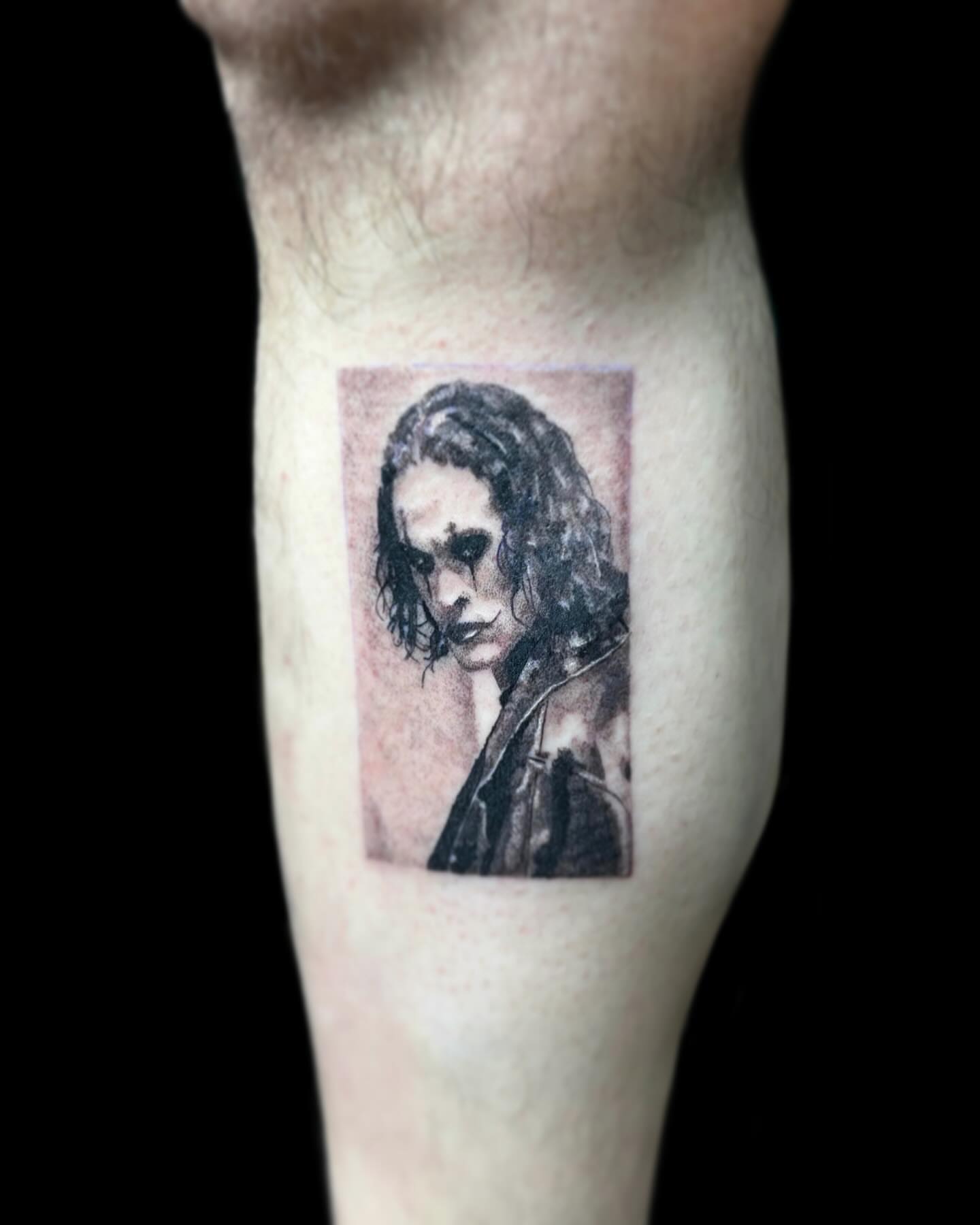 The Crow realism tattoo on the forearm by Ashtyn ☾