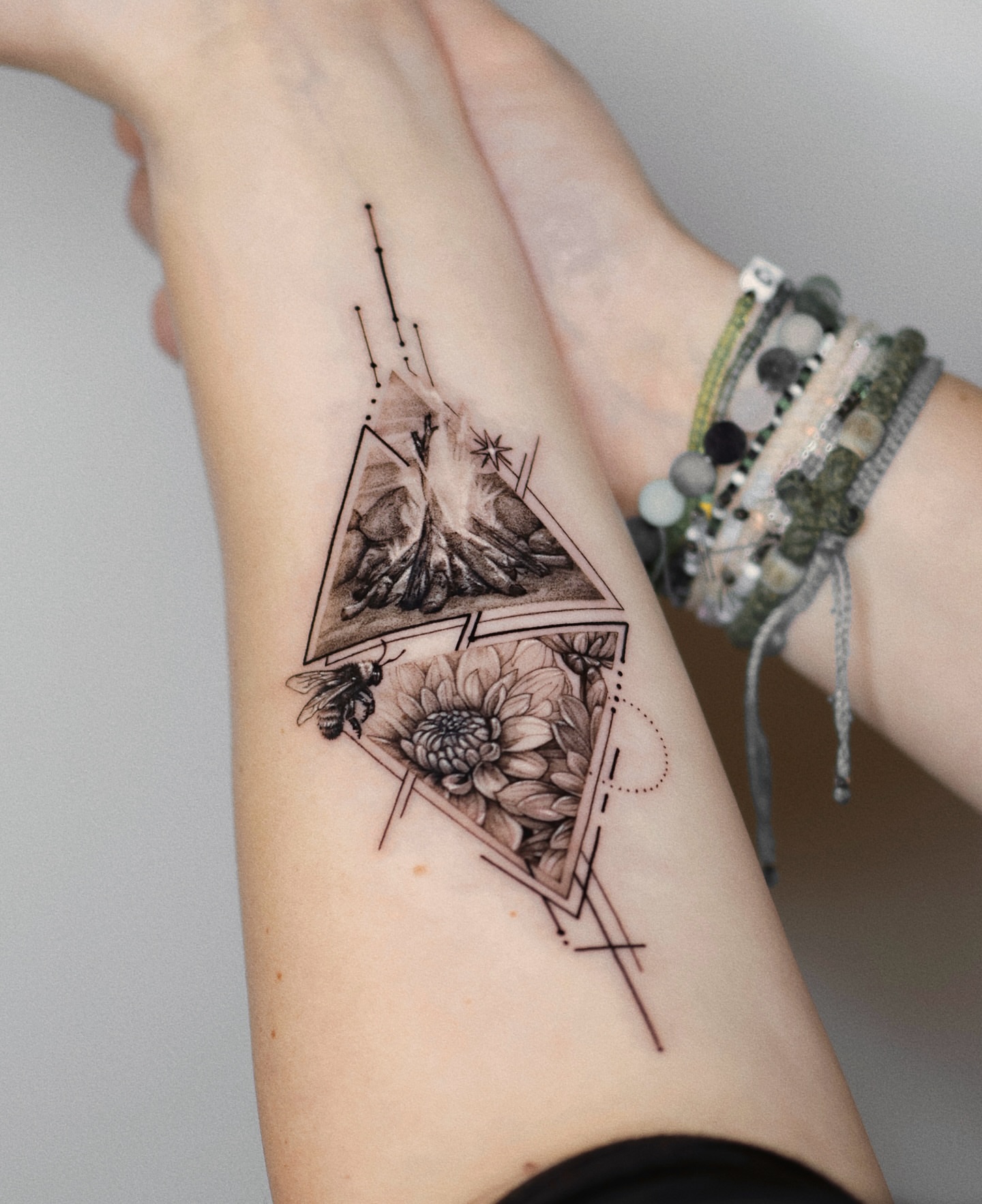 Tattoo by @gayitattoo — geometric, black_and_grey