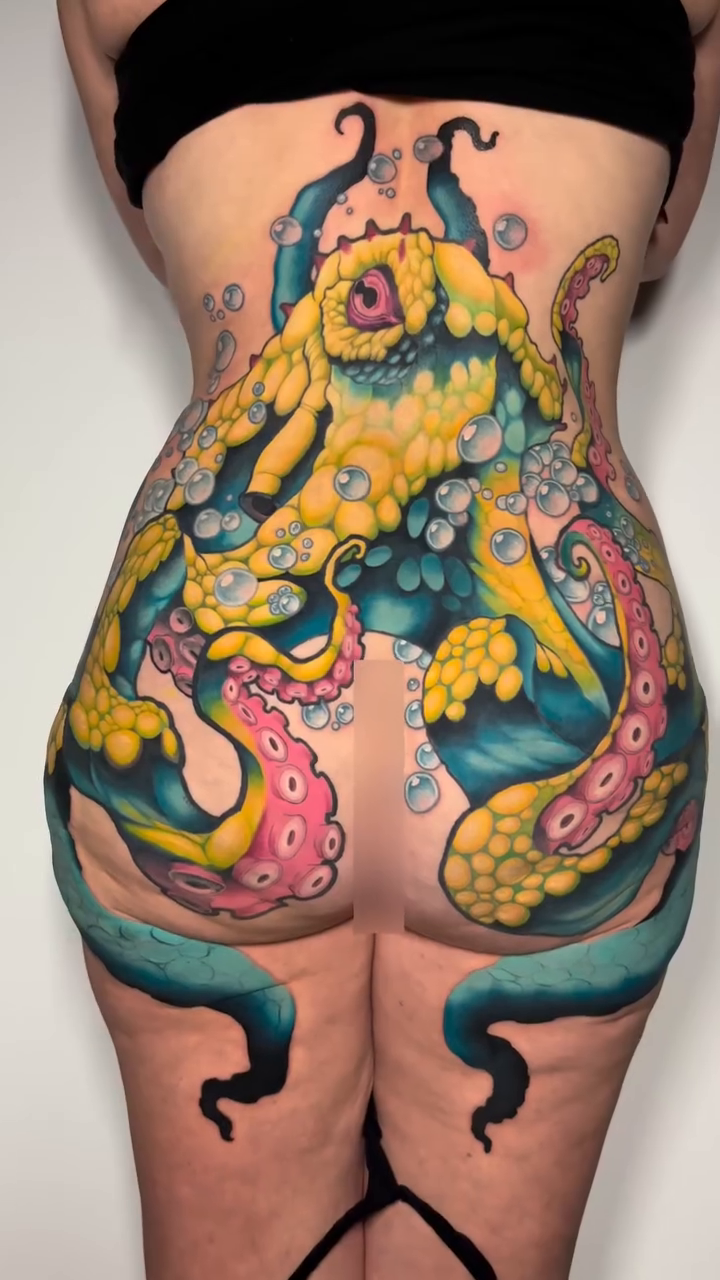 Octopus new school tattoo by Jon Ronzka