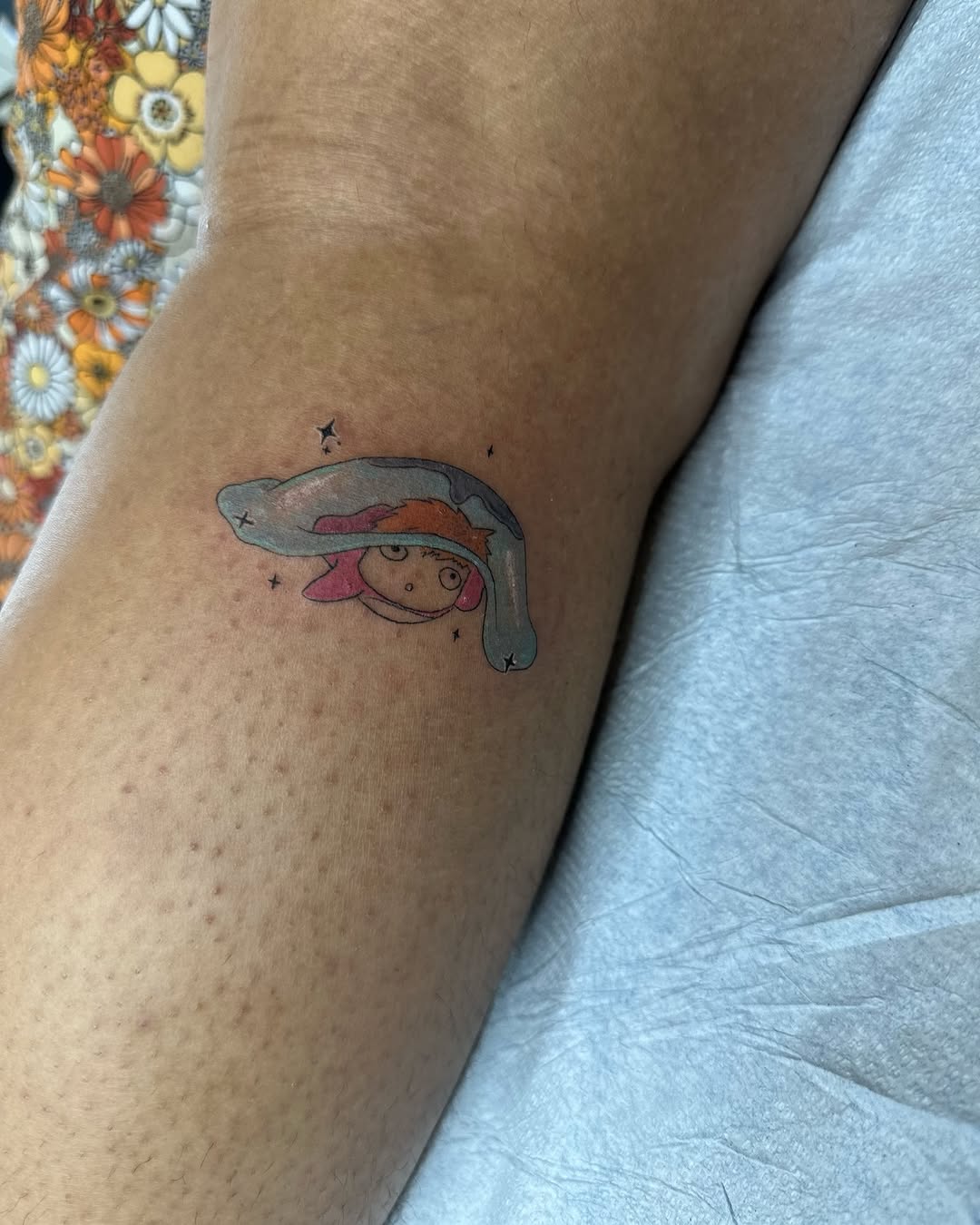 Character under blanket ignorant tattoo on the forearm by Cherry🥀